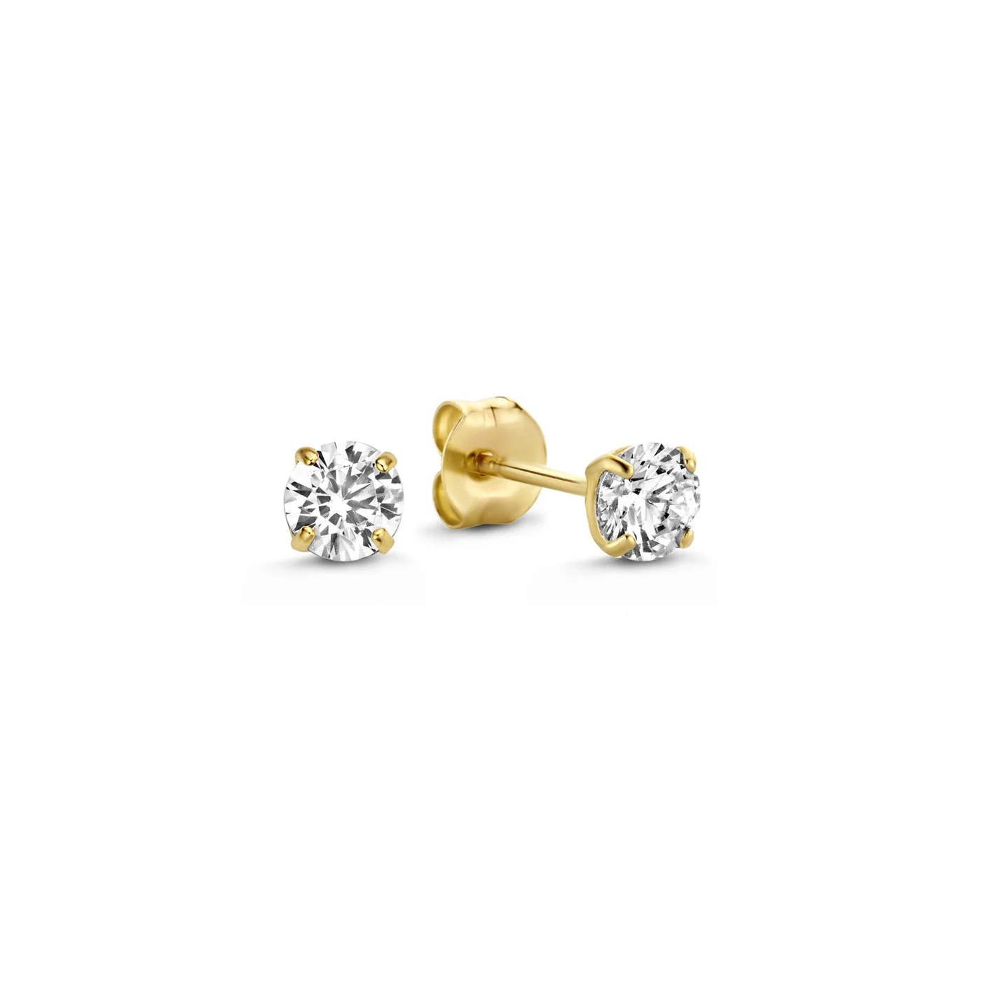 Cadeau d'Isabel 14 karat gold earring set with zirconia stones - Image 5
