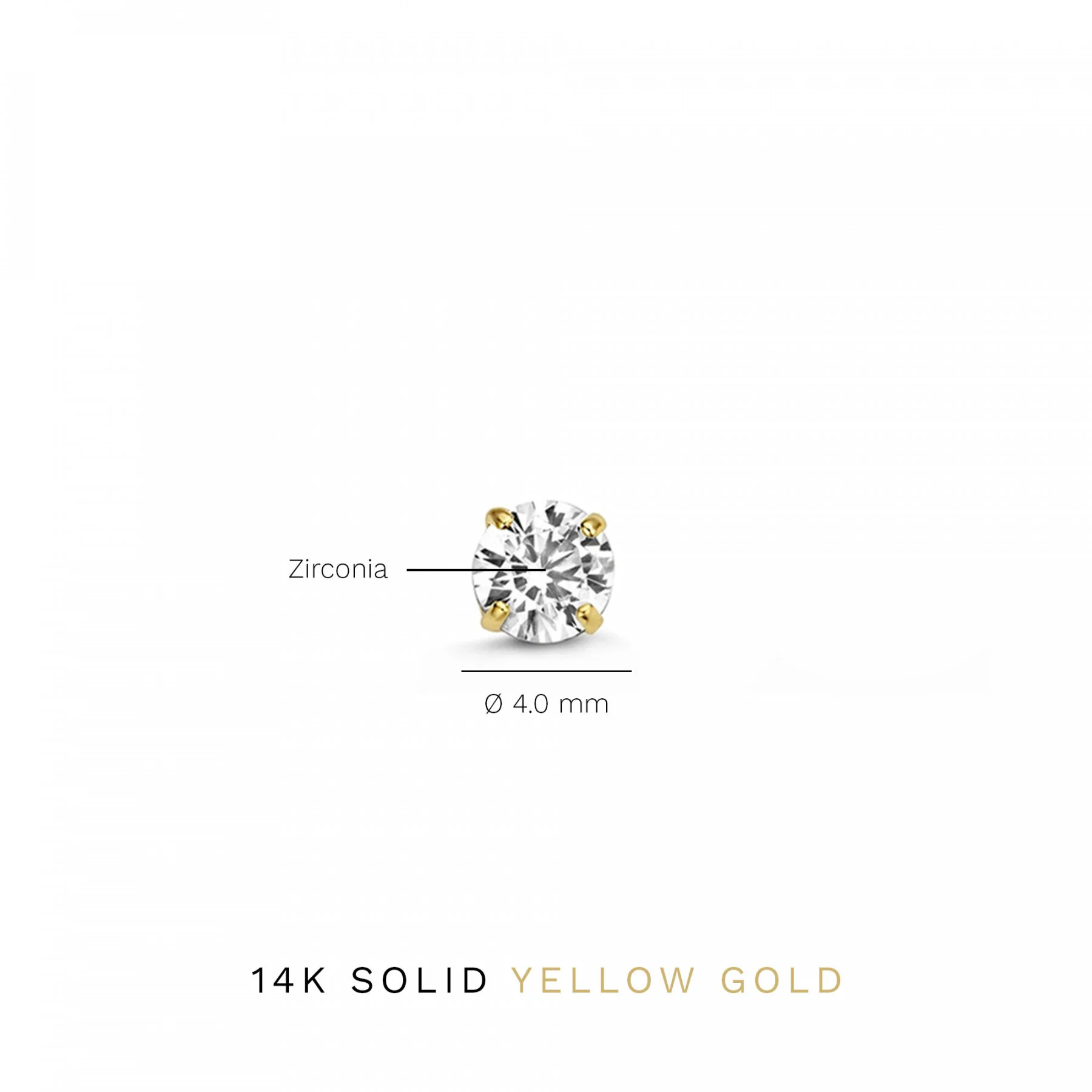 Cadeau d'Isabel 14 karat gold earring set with zirconia stones - Image 7