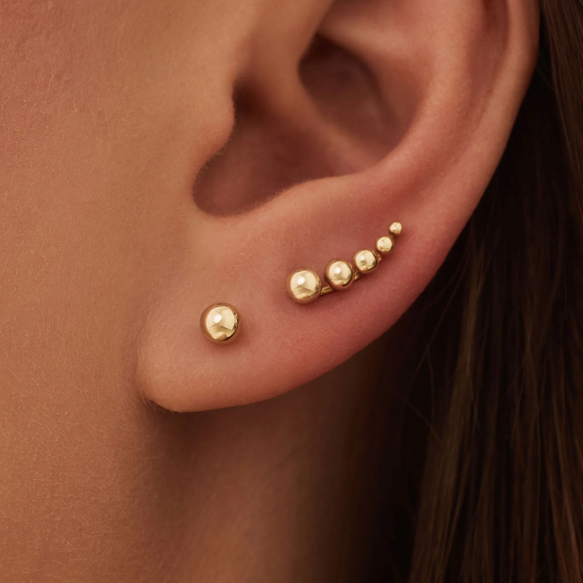 Rivoli Cézanne 14 karat gold earrings with 2 ear studs - Image 3