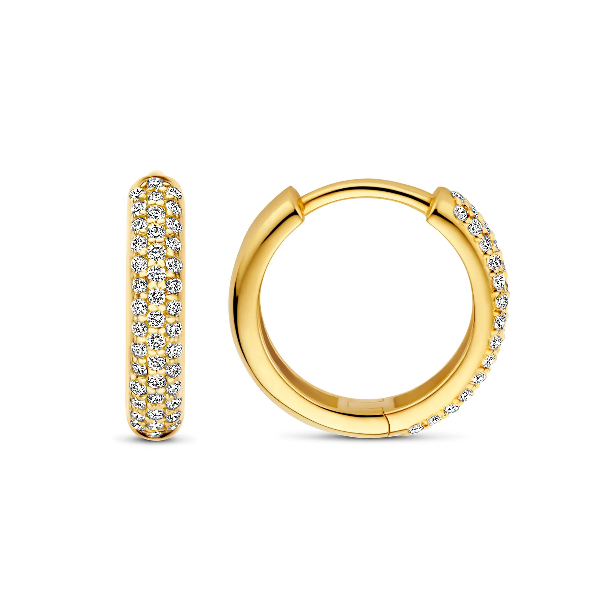 De la Paix Laure 14 karat gold earrings with diamond 0.25 carat - Image 6