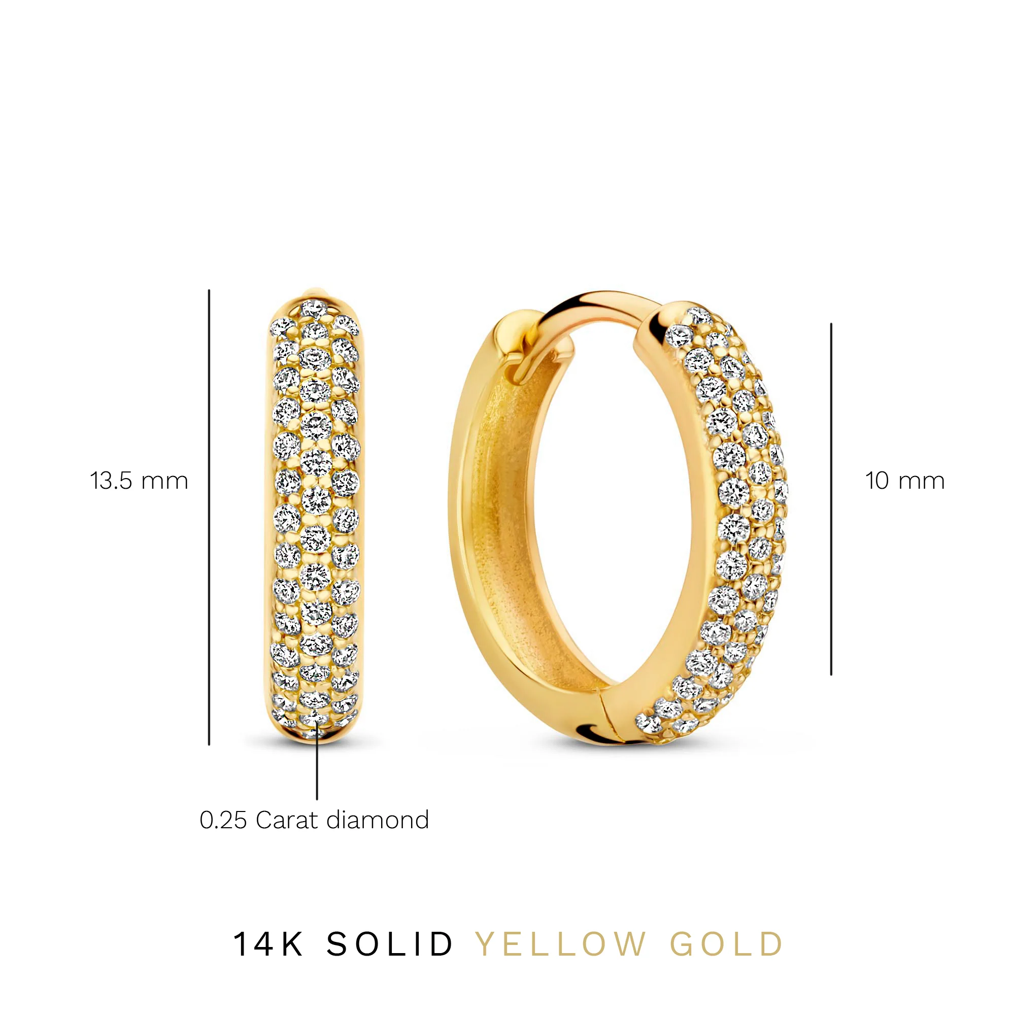 De la Paix Laure 14 karat gold earrings with diamond 0.25 carat - Image 7