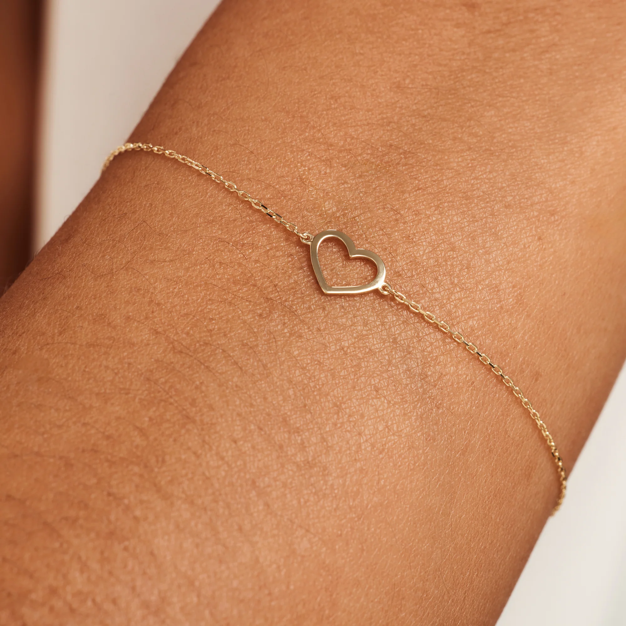 Cadeau d'Isabel 14 karat gold necklace and bracelet set with heart - Image 5