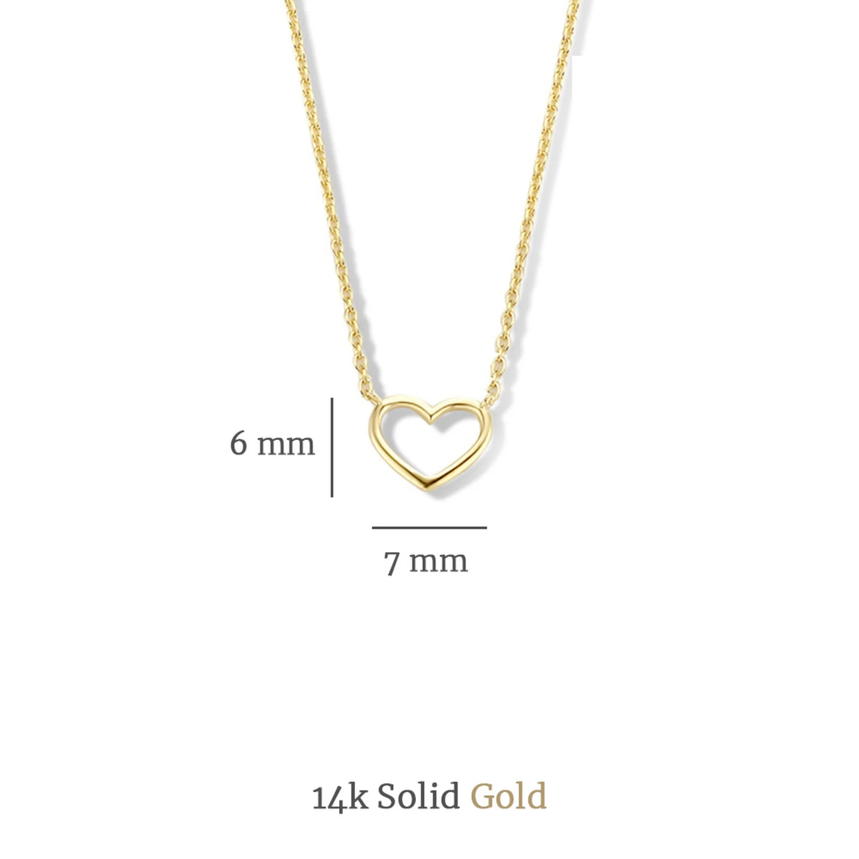Cadeau d'Isabel 14 karat gold necklace and bracelet set with heart - Image 9