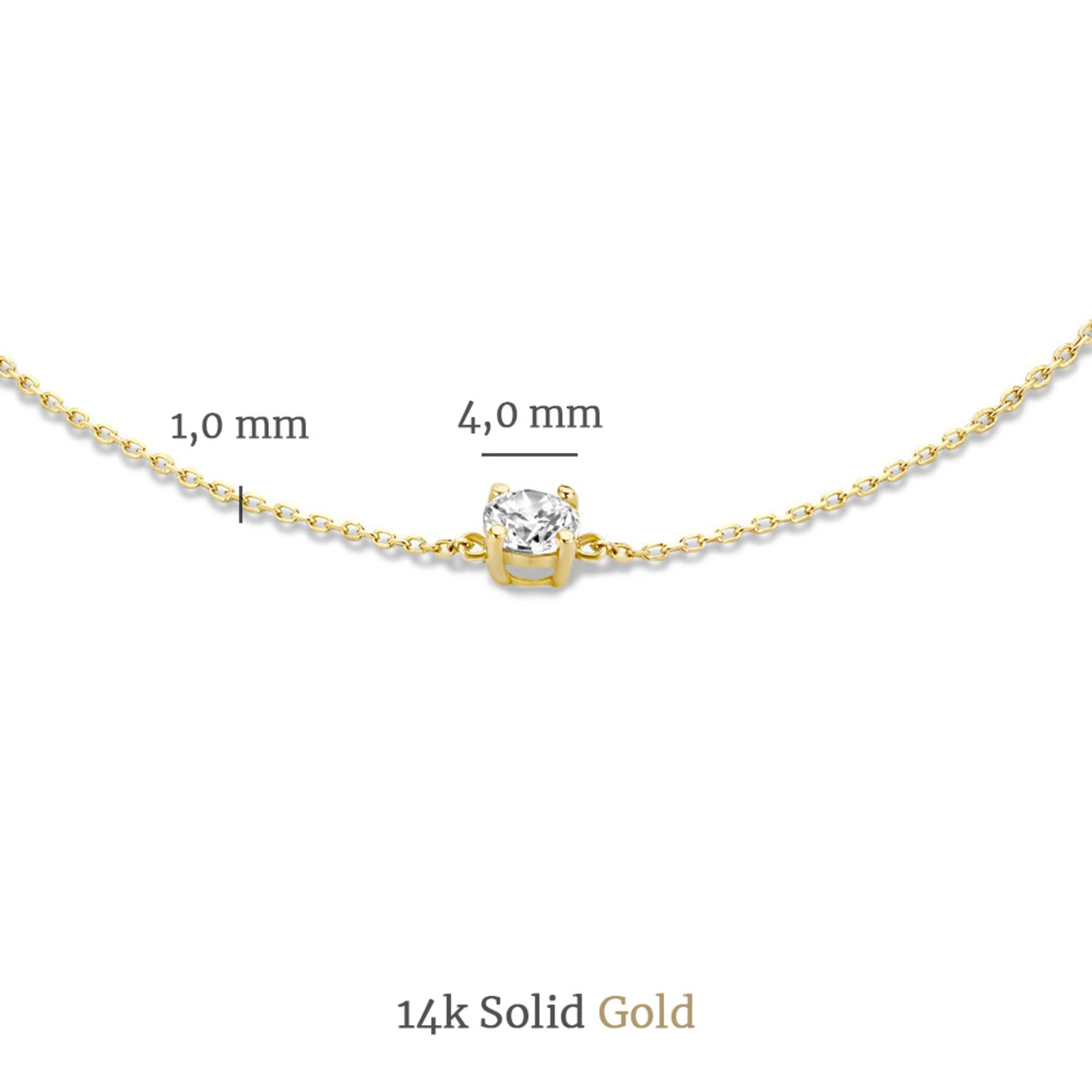 Cadeau d'Isabel 14 karat gold necklace & bracelet set with zirconia - Image 10