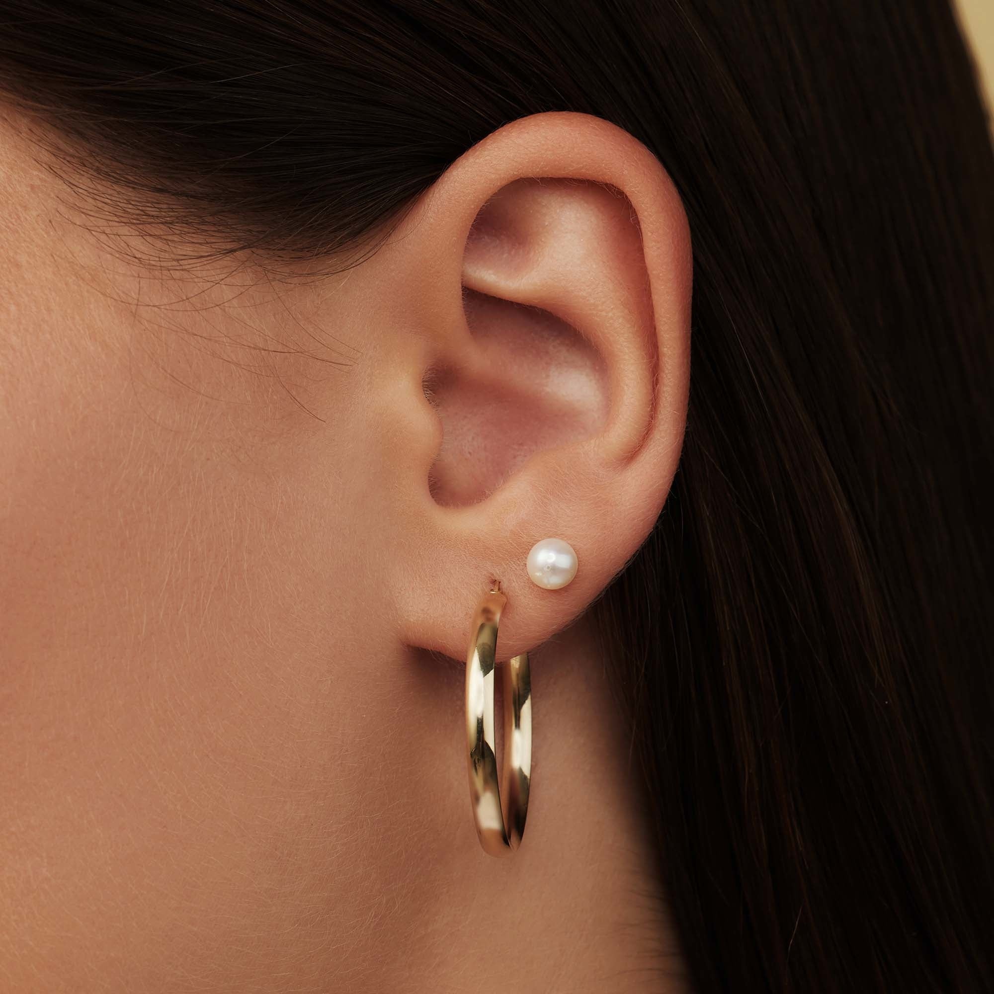Rivoli Estrella 14 karat gold hoop earrings (27 mm) - Image 2
