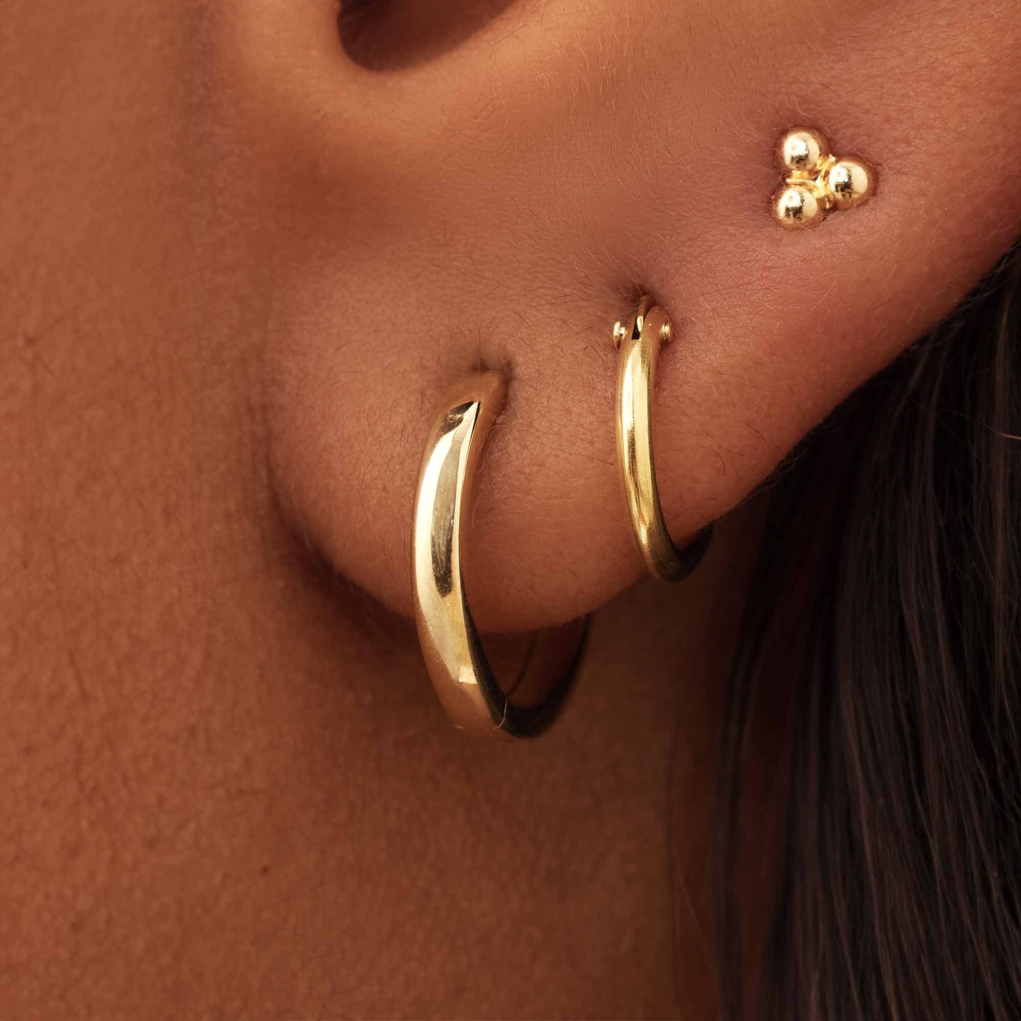 Rivoli Morgane 14 karat gold hoop earrings (12 mm) - Image 3