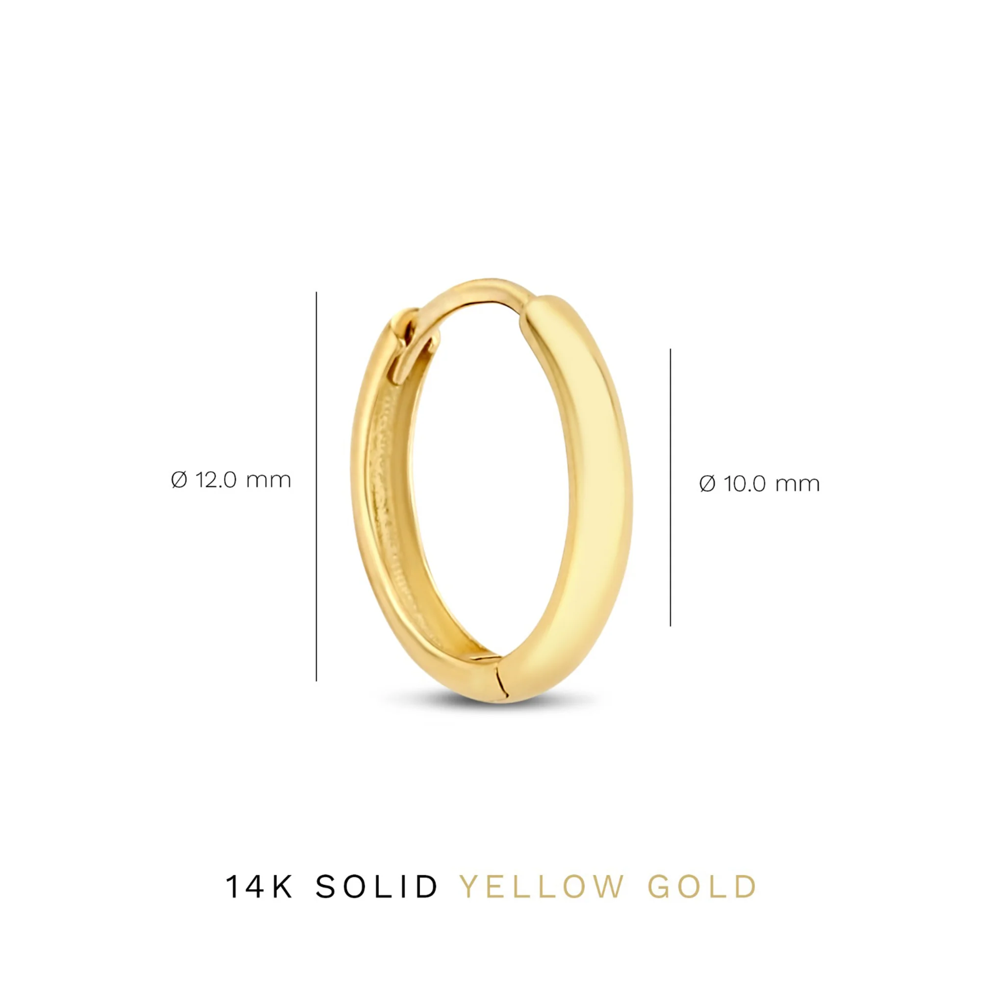 Rivoli Morgane 14 karat gold hoop earrings (12 mm) - Image 7