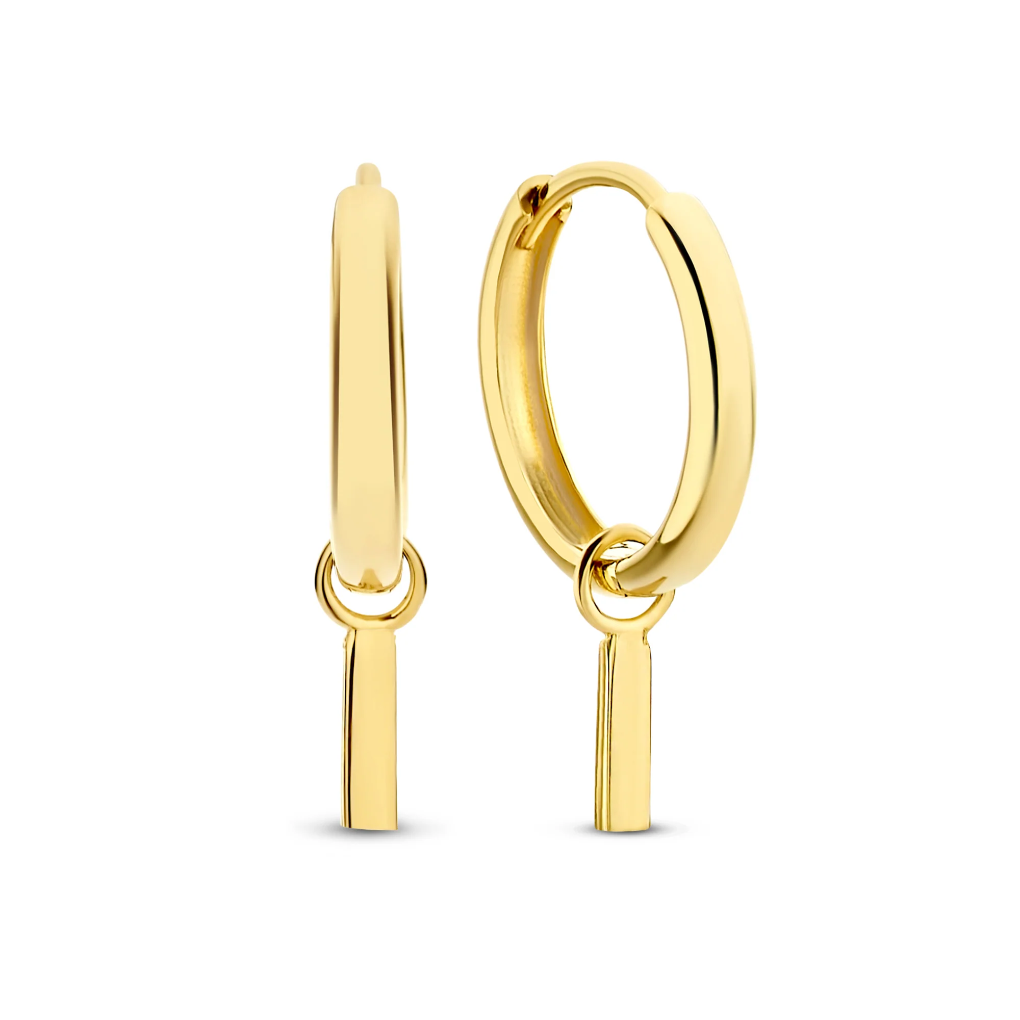 Monceau Josephine 14 karat gold hoop earrings with rod