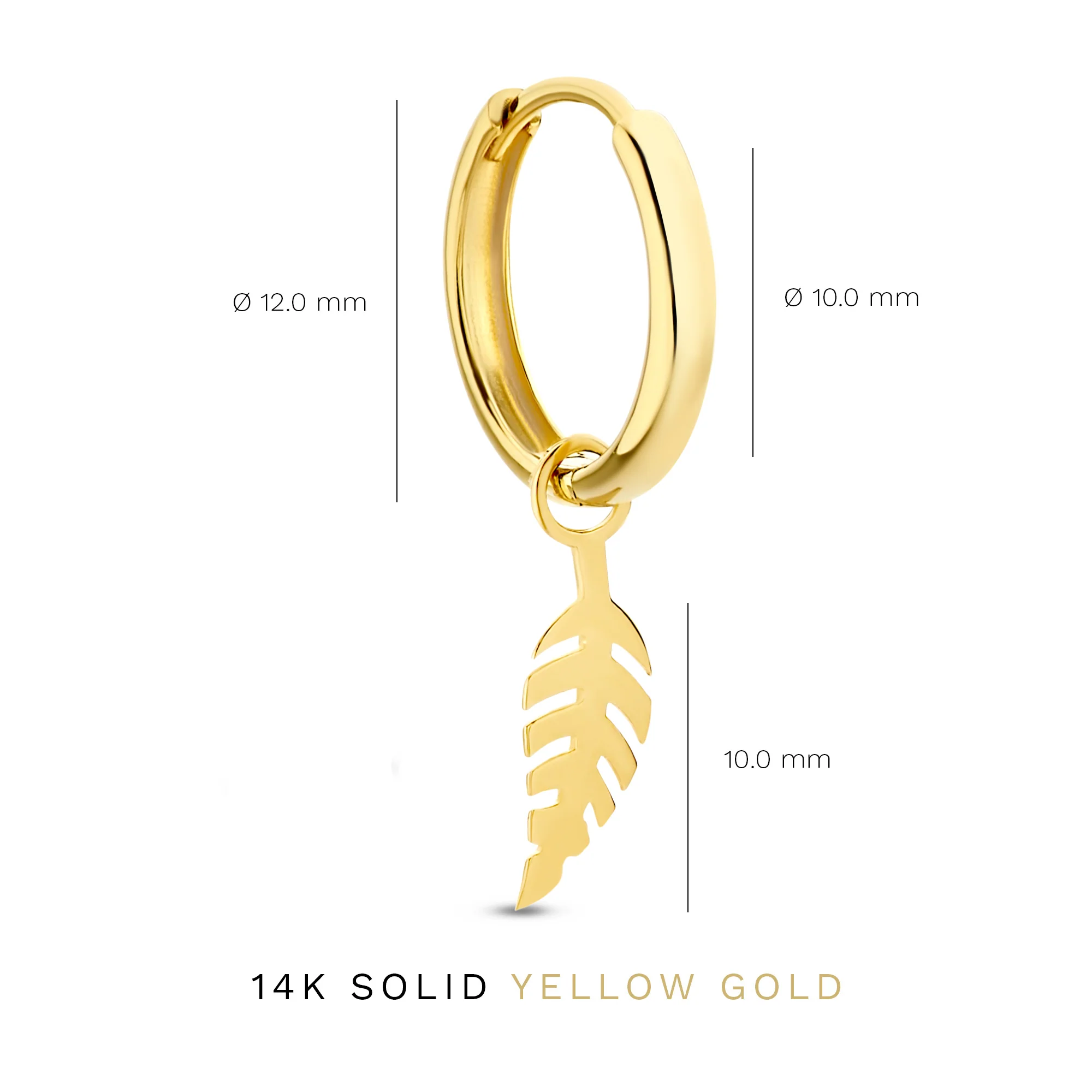 Monceau Giselle 14 karat gold hoop earrings with feather - Image 6