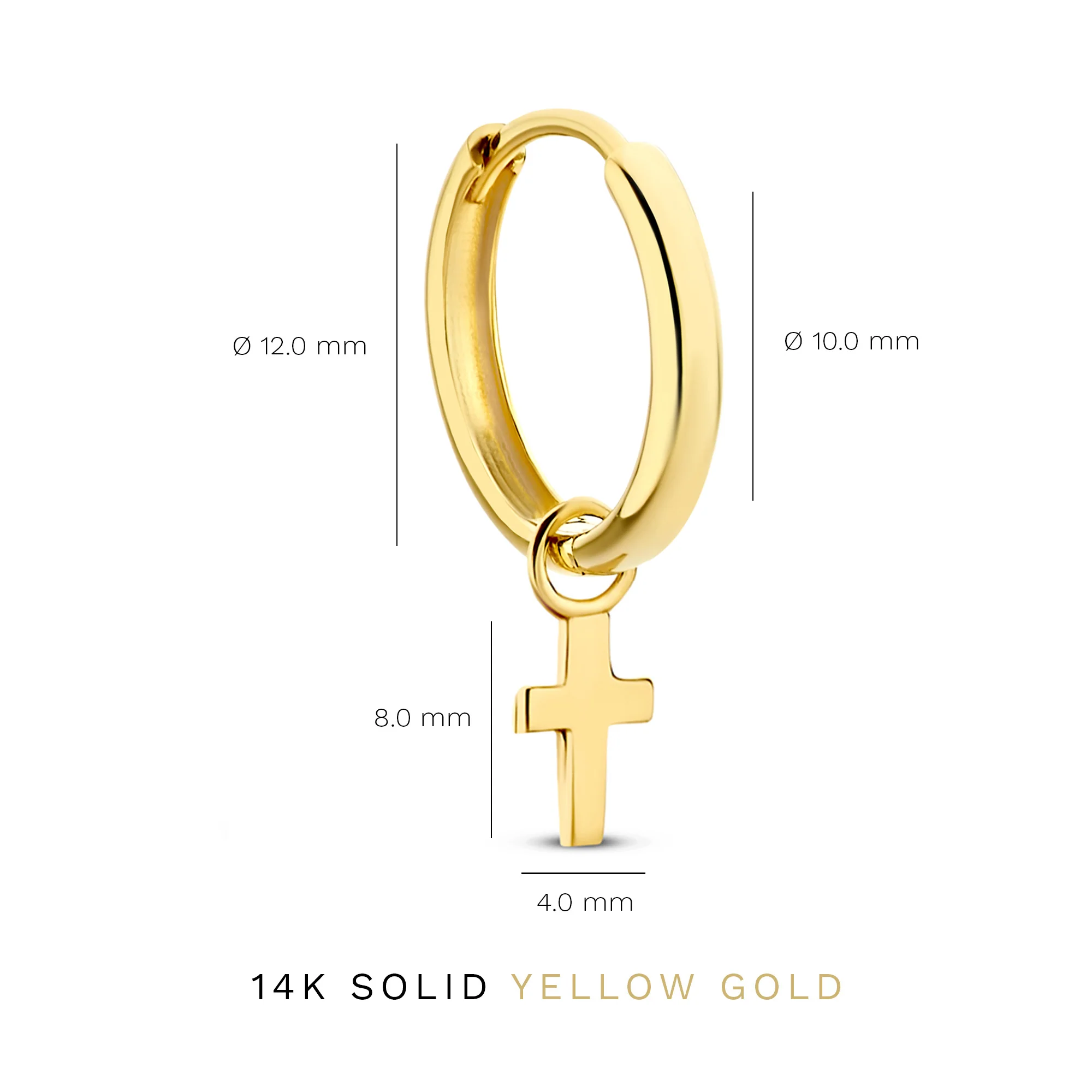Monceau Solange 14 karat gold hoop earrings with cross - Image 5
