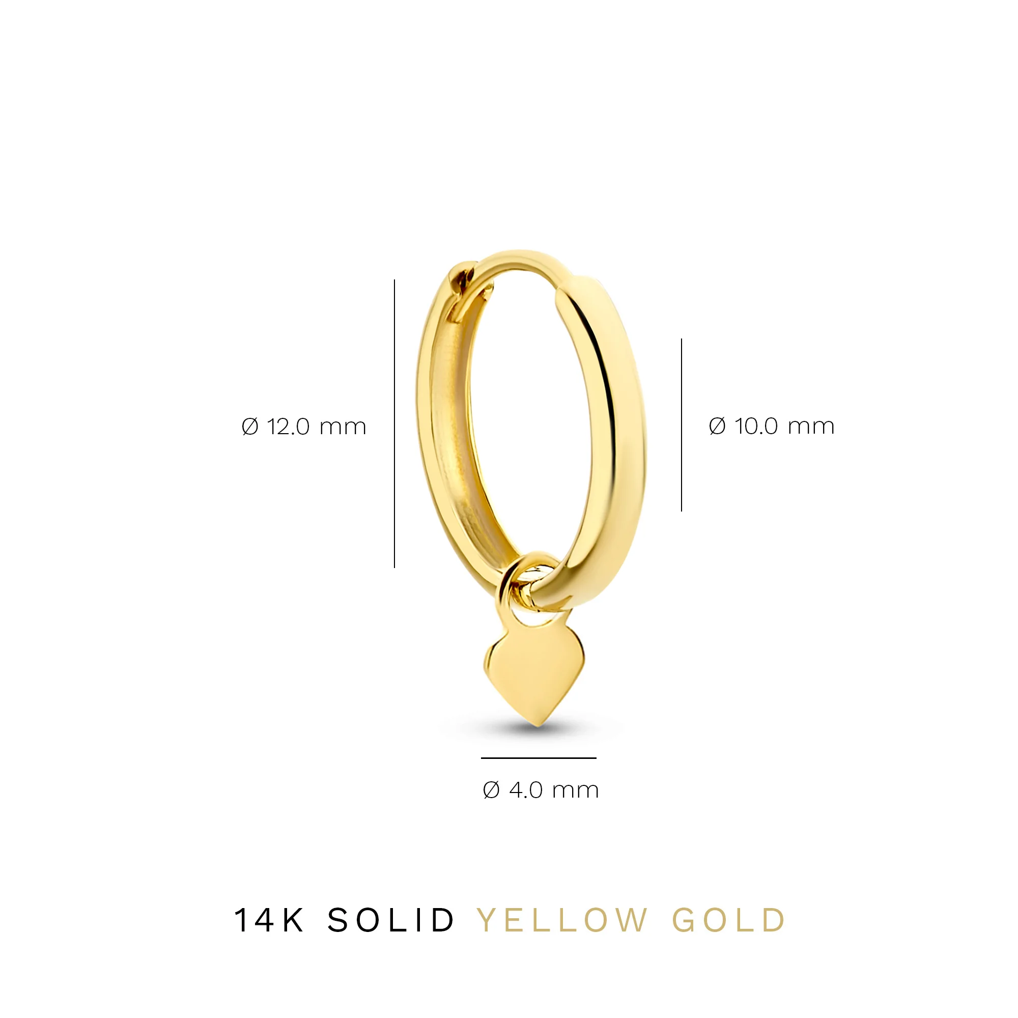 Belleville Amore 14 karat gold hoop earrings with heart - Image 5