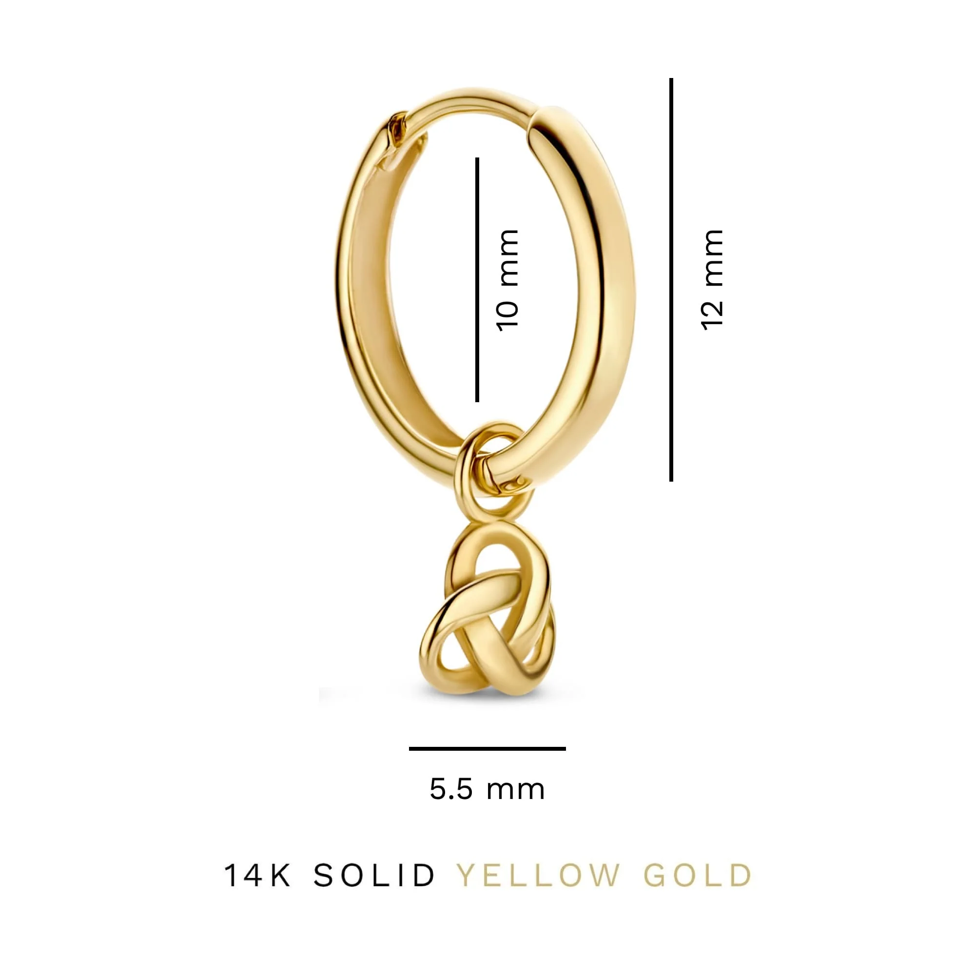 Rivoli Méline 14 karat gold hoop earrings with knot - Image 5