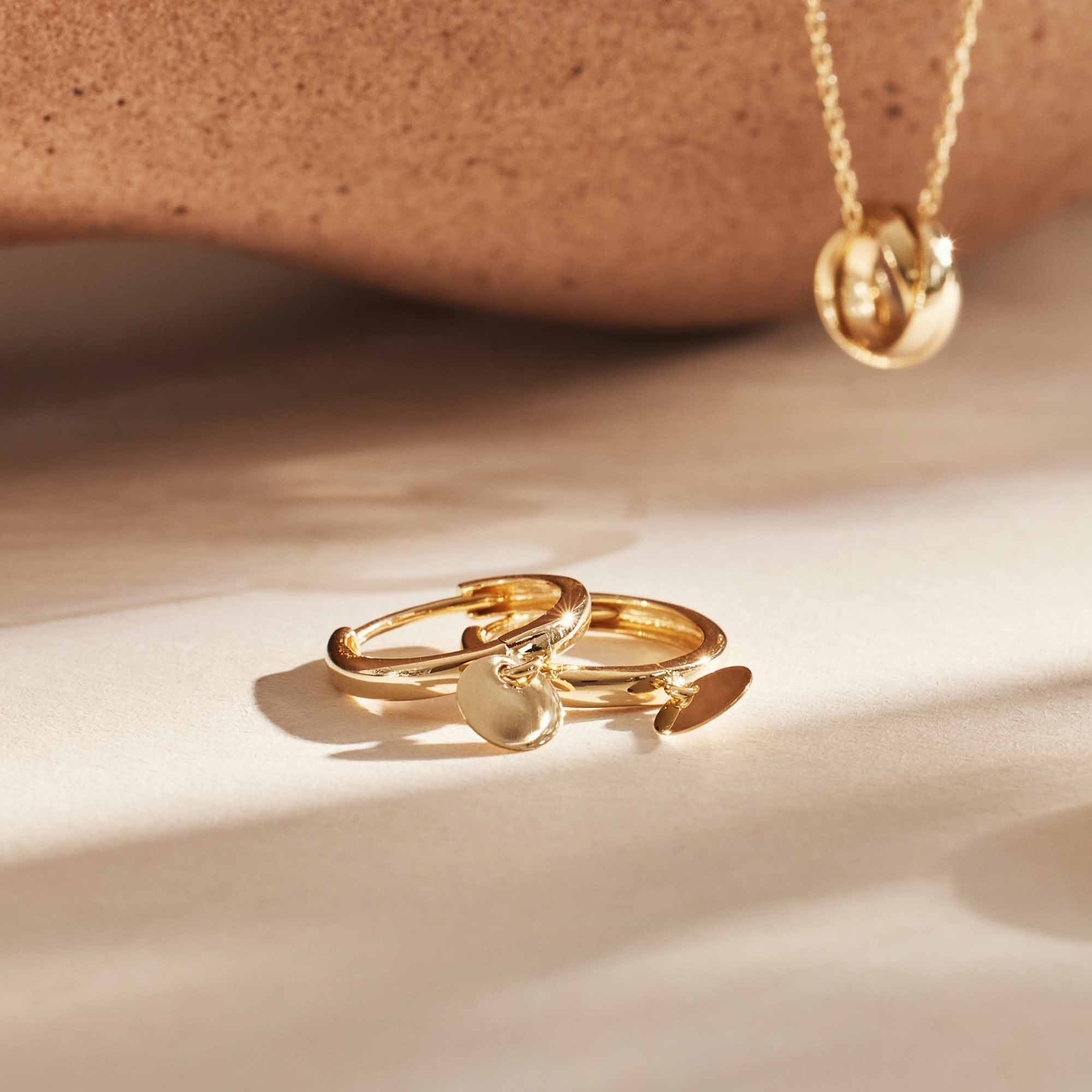 Le Marais Jeanne 14 karat gold hoop earrings with coin - Image 4