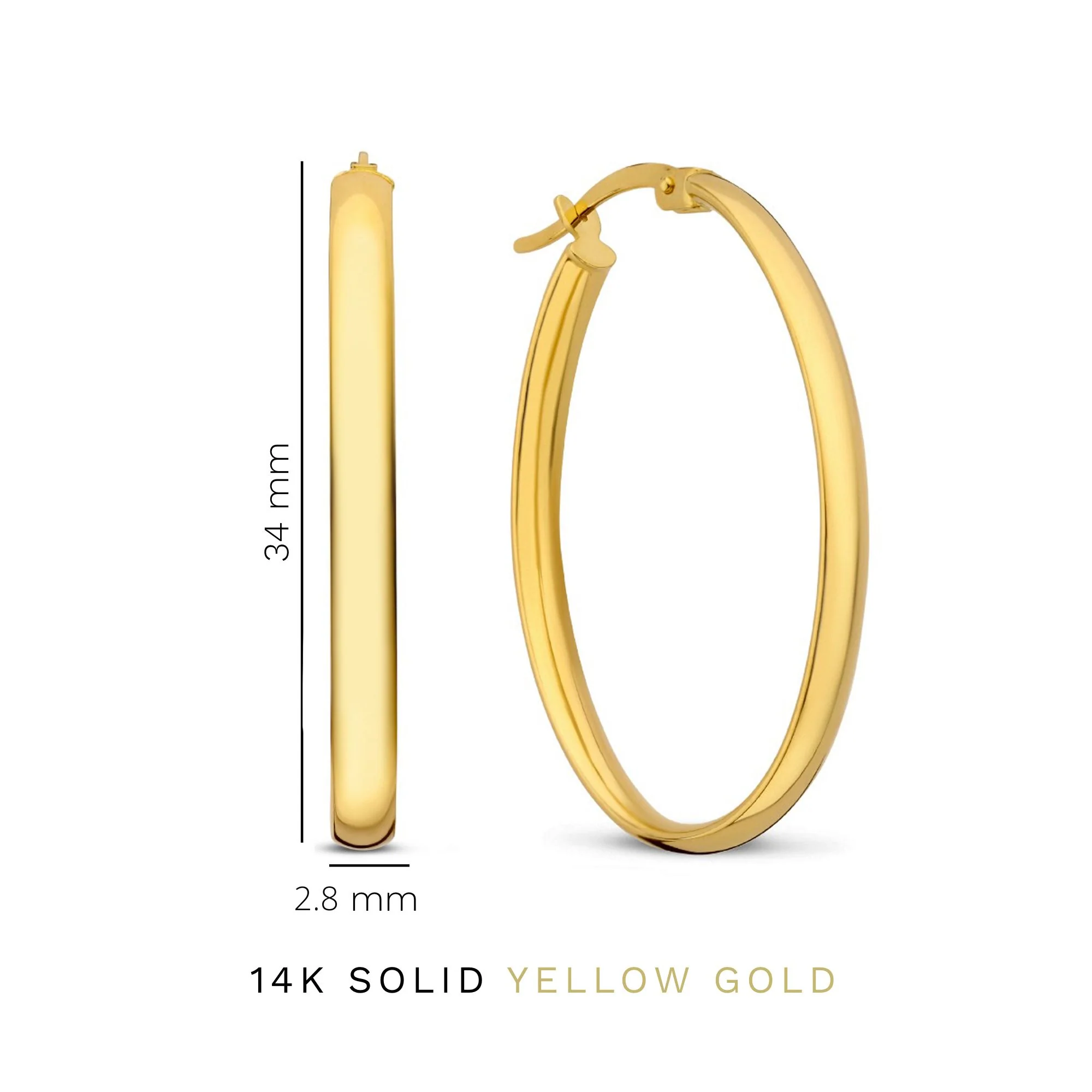 Rivoli Flori 14 karat gold oval hoop earrings (34 mm) - Image 5