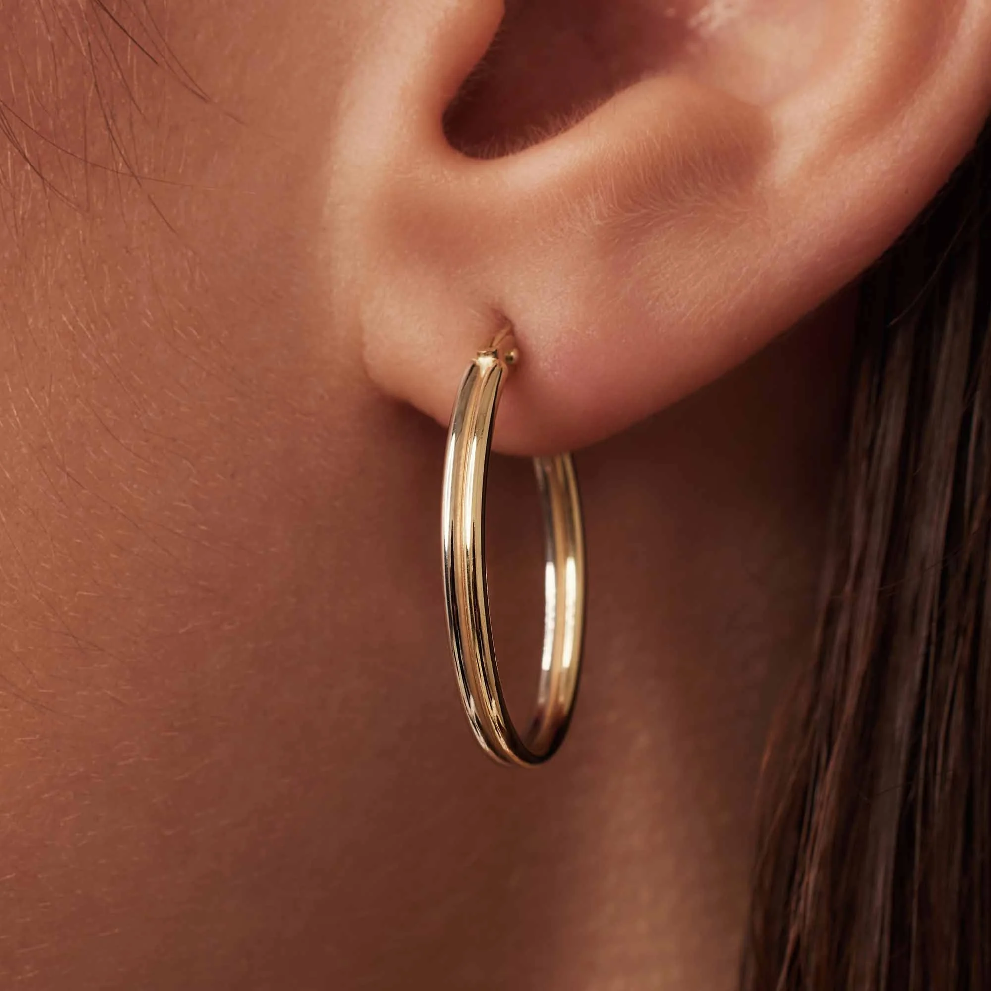 Rivoli Flori 14 karat gold hoop earrings (24 mm) - Image 3