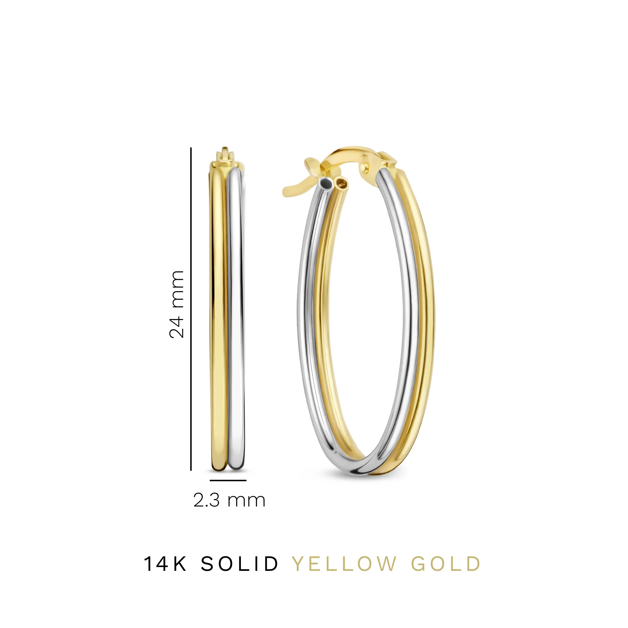 Rivoli Flori 14 karat gold hoop earrings (24 mm) - Image 4
