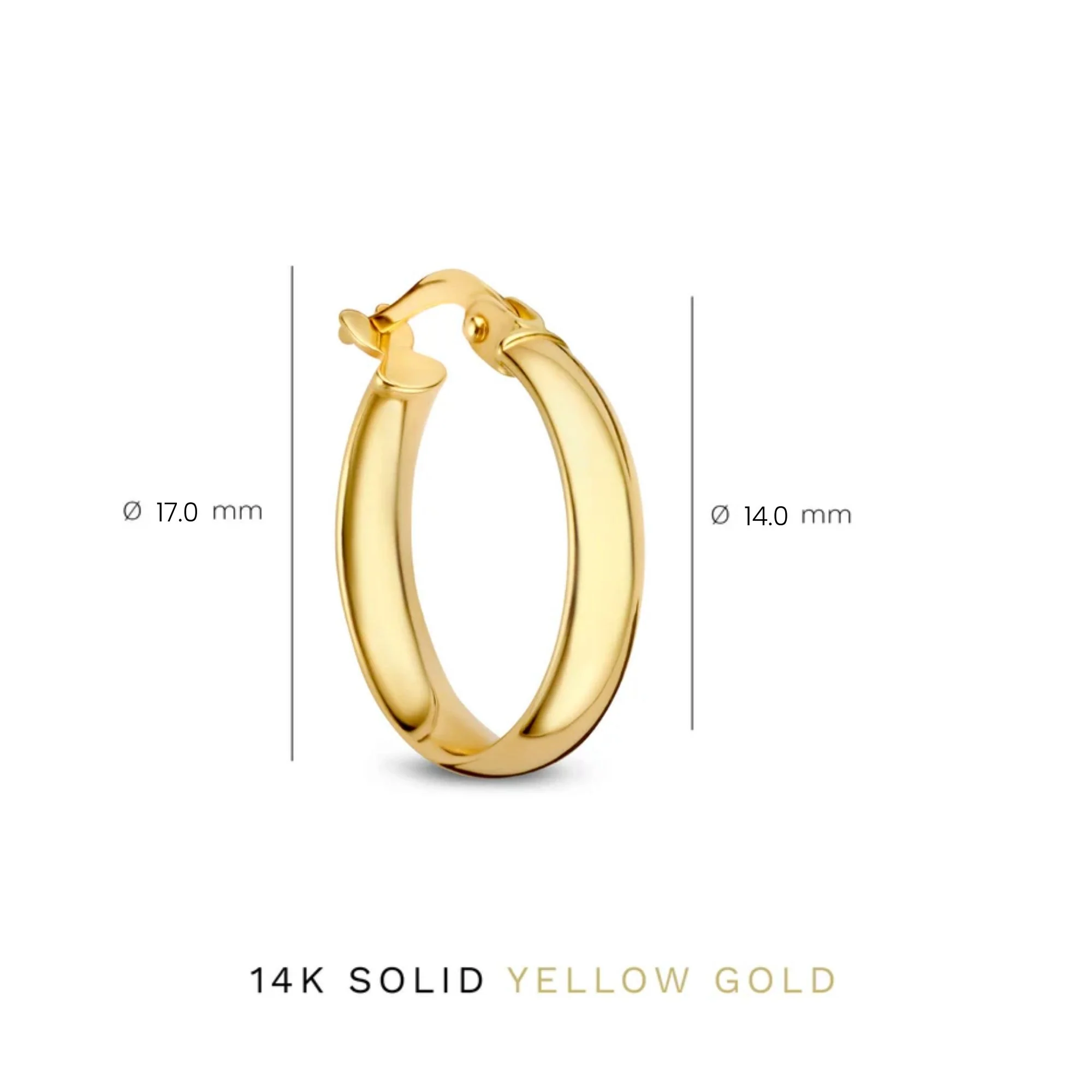 Rivoli Estrella 14 karat gold hoop earrings (17 mm) - Image 4