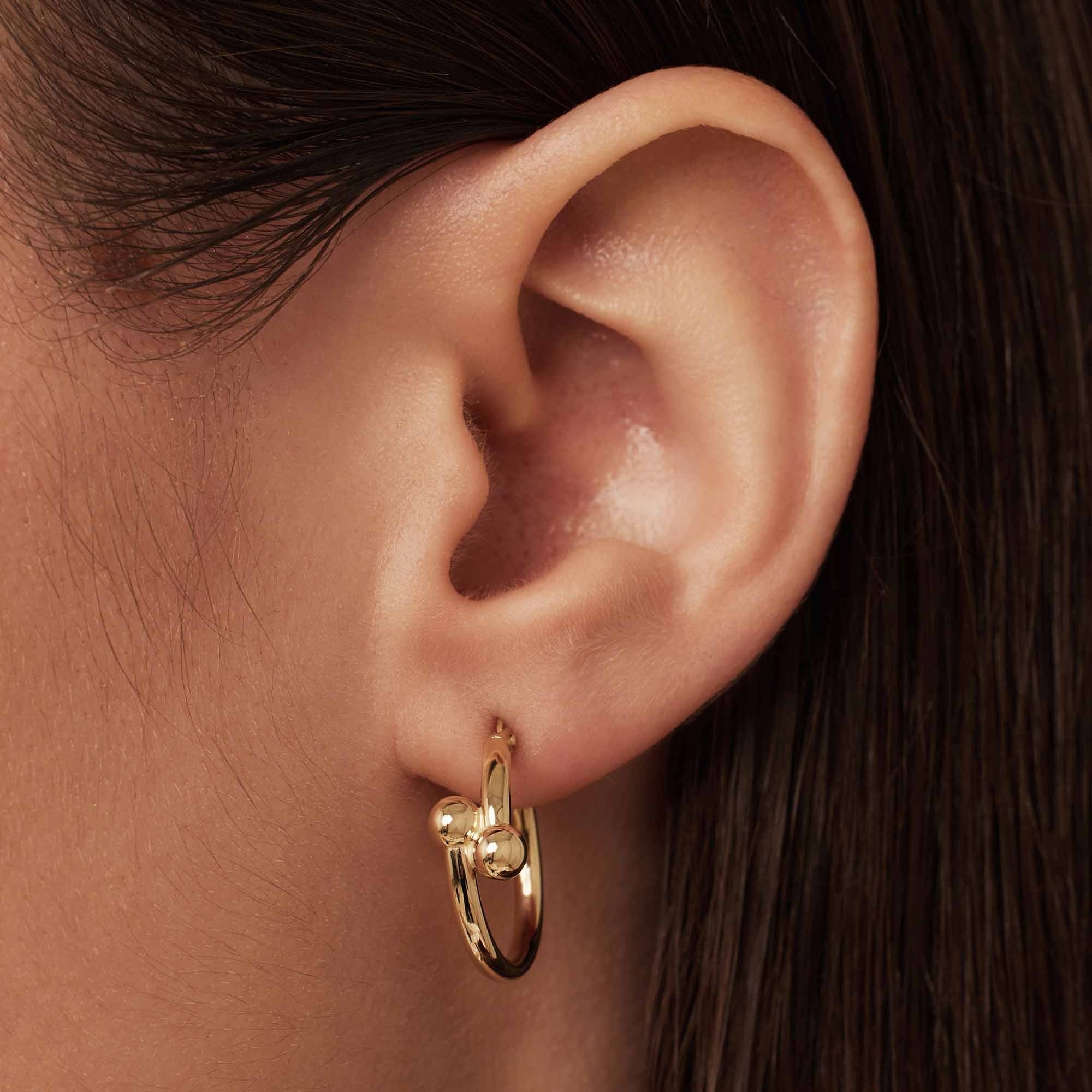 Monceau Mirell 14 karat gold hoop earrings (18.5 mm) - Image 2