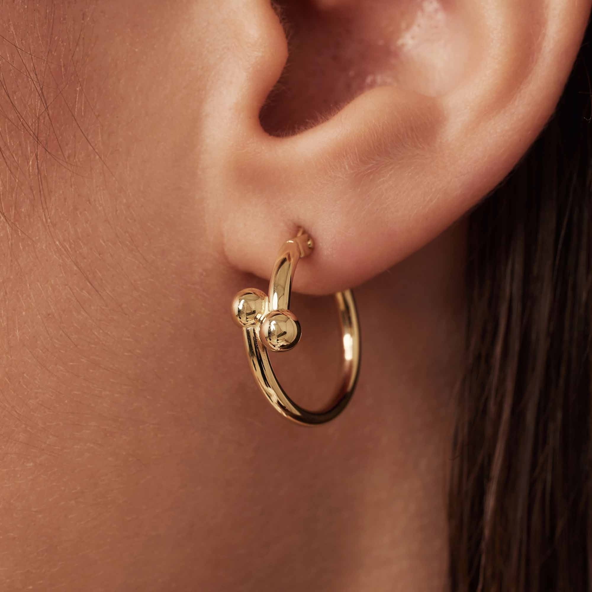 Monceau Mirell 14 karat gold hoop earrings (18.5 mm) - Image 3