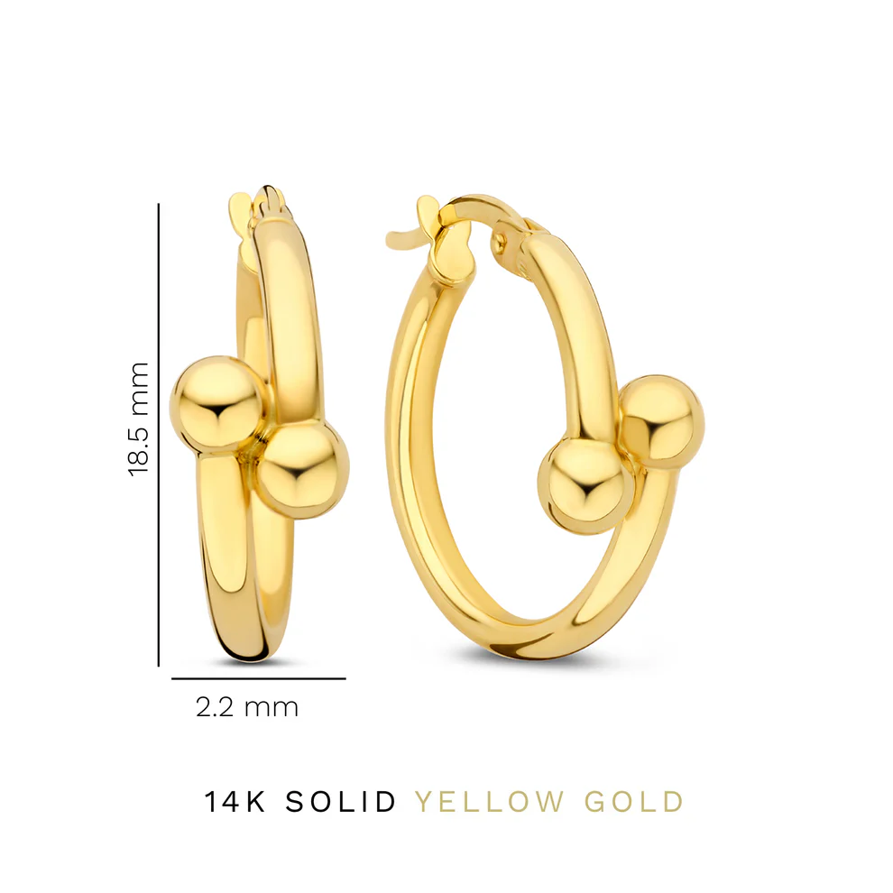 Monceau Mirell 14 karat gold hoop earrings (18.5 mm) - Image 5