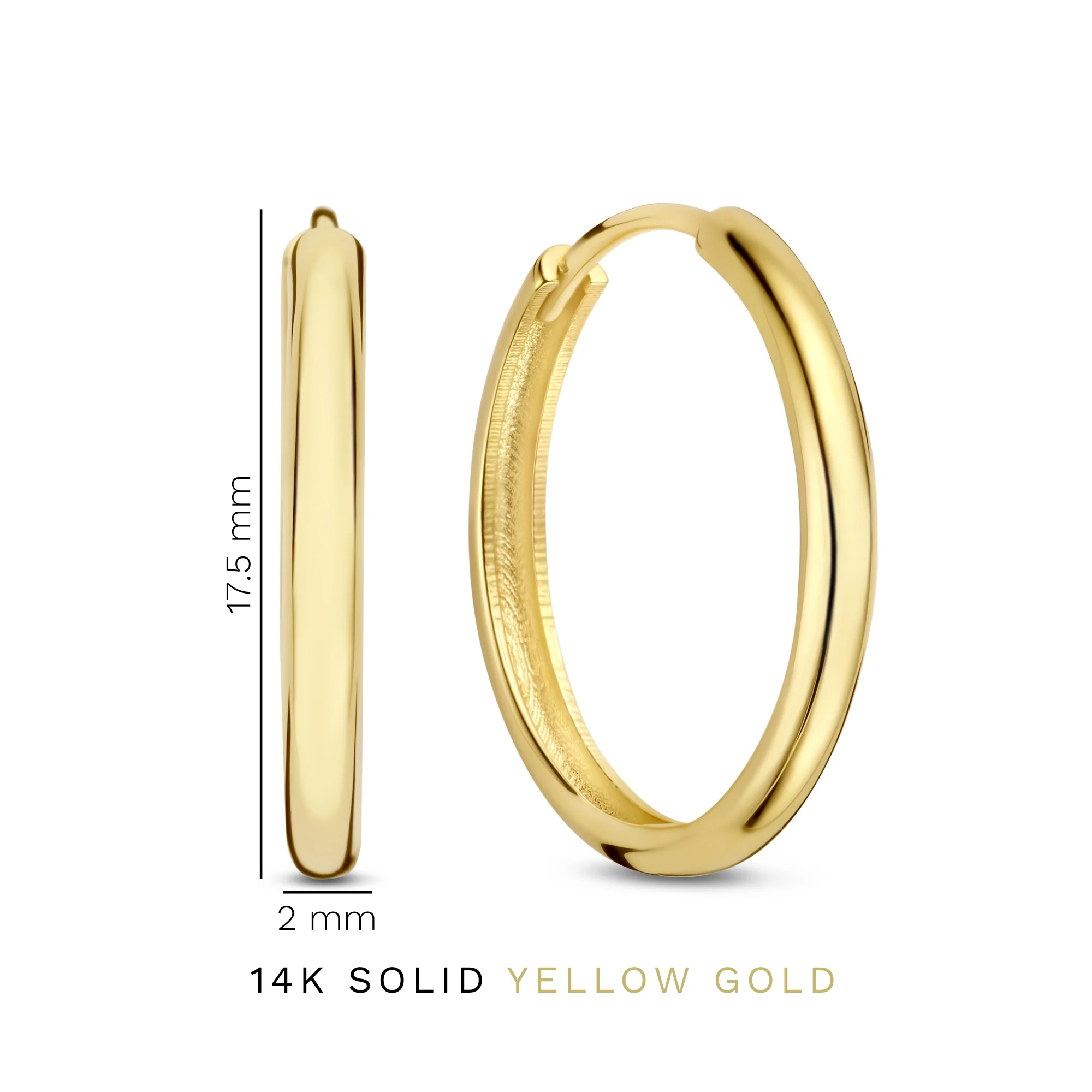 Rivoli Morgane 14 karat gold hoop earrings (17.5 mm) - Image 4