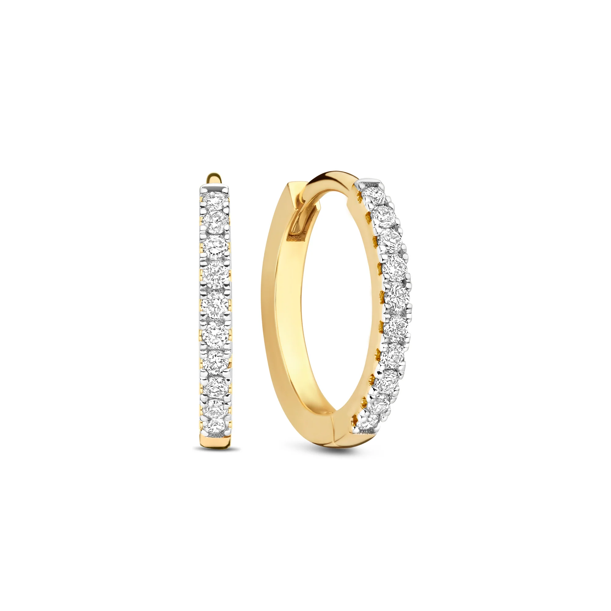 De la Paix Madeline 14 karat gold hoop earrings with diamond 0.09 ct