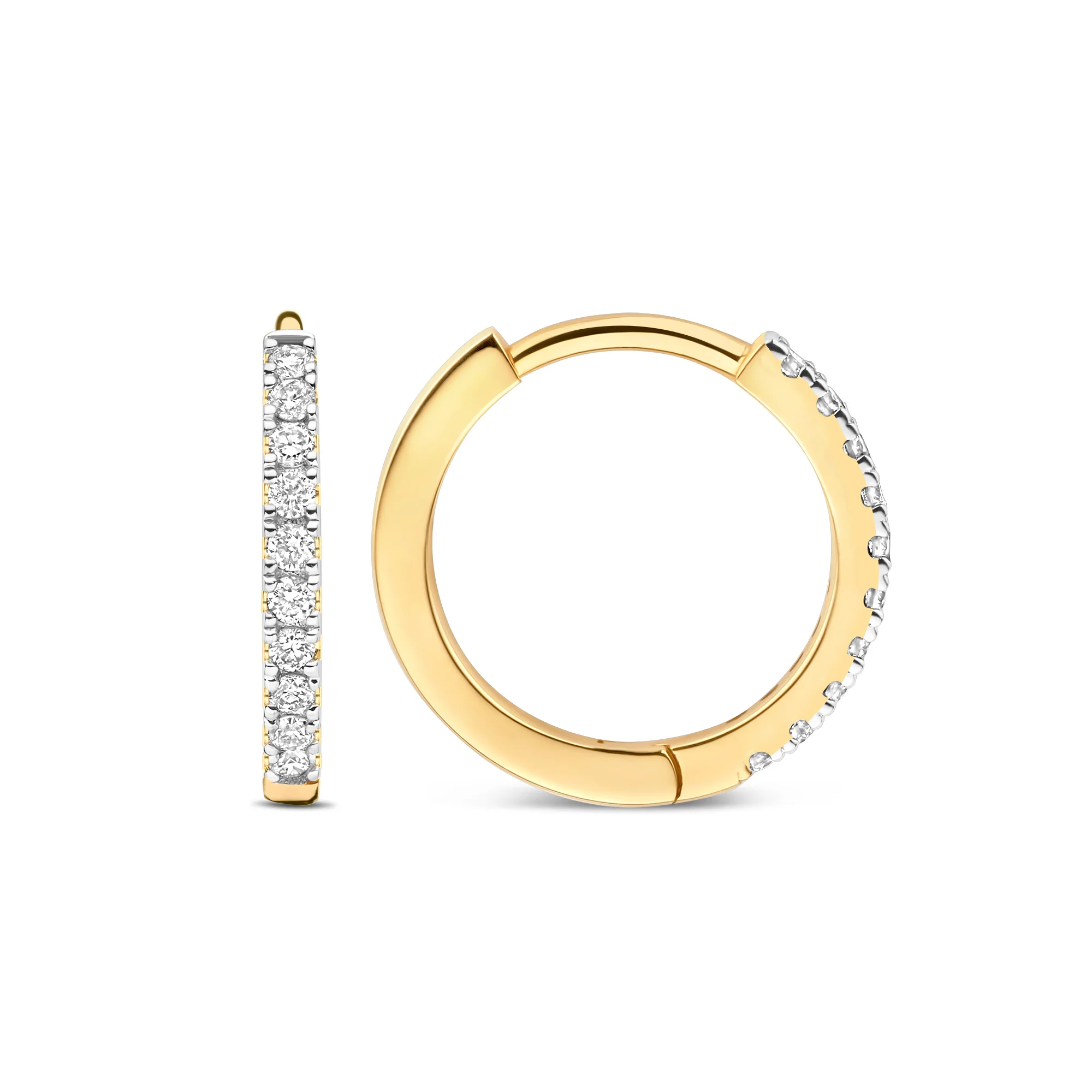 De la Paix Madeline 14 karat gold hoop earrings with diamond 0.09 ct - Image 8