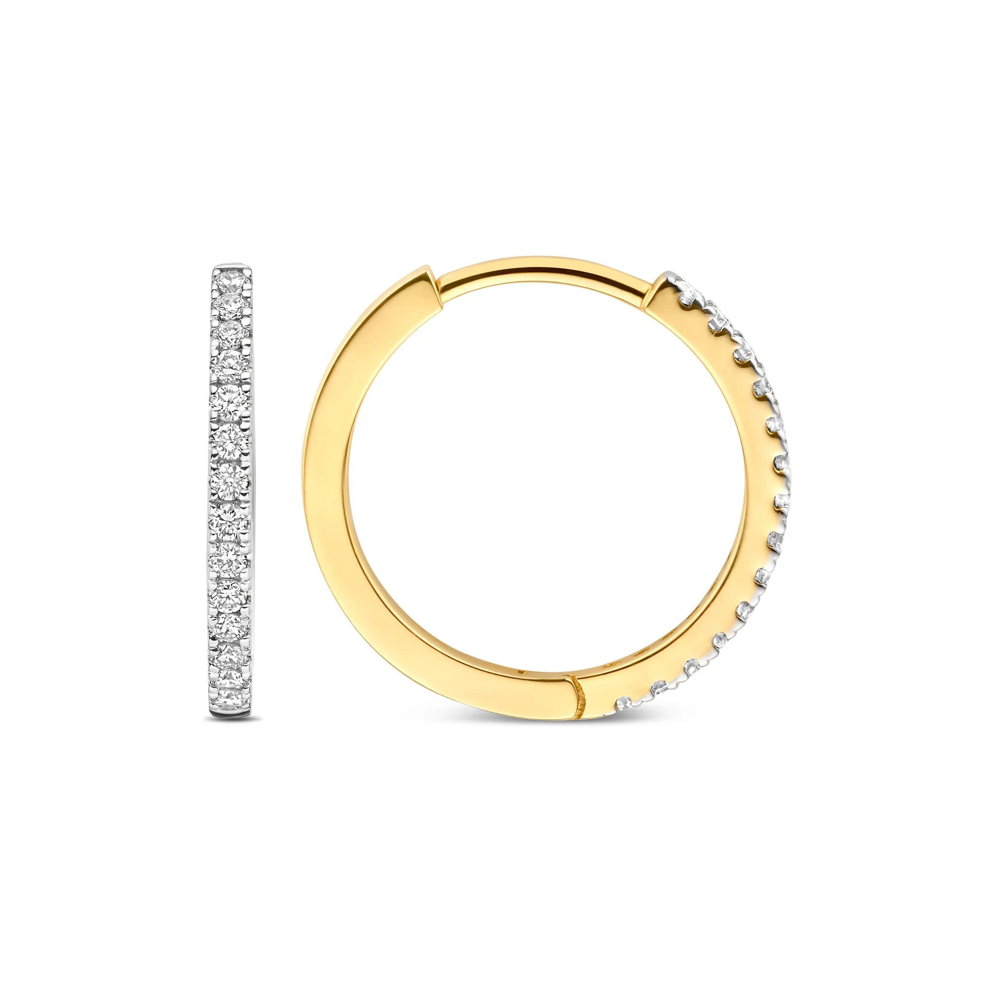 De la Paix Madeline 14 karat gold hoop earrings with diamond 0.15 ct - Image 9