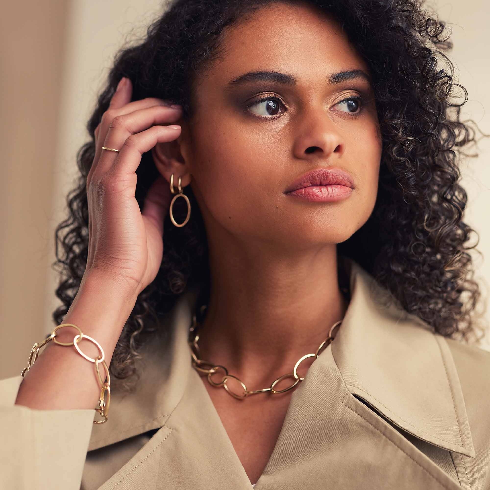 Aidee Annette 14 karat gold link drop earrings - Image 5
