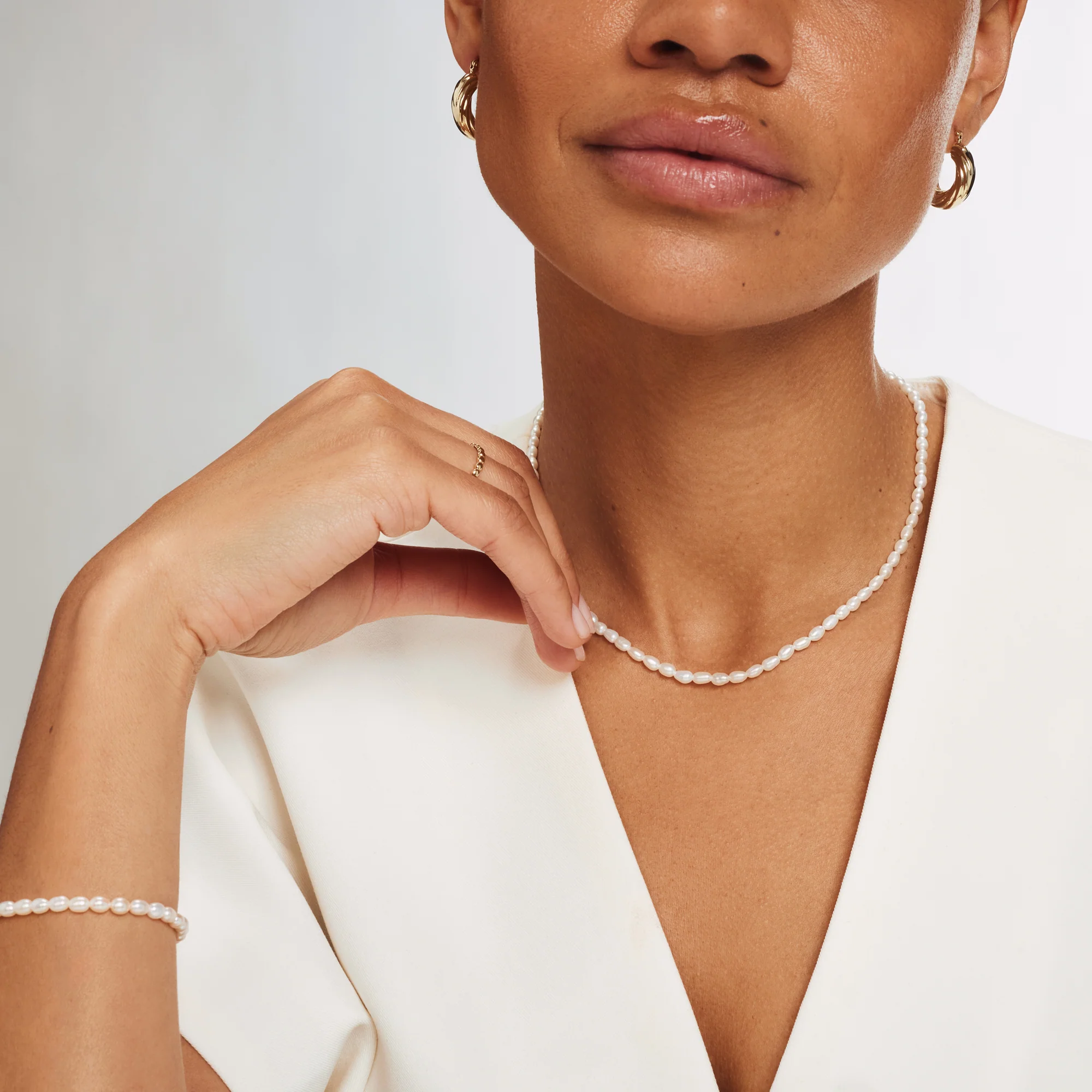 Aidee Marissa 14 karat gold necklace with freshwater pearls - Image 3