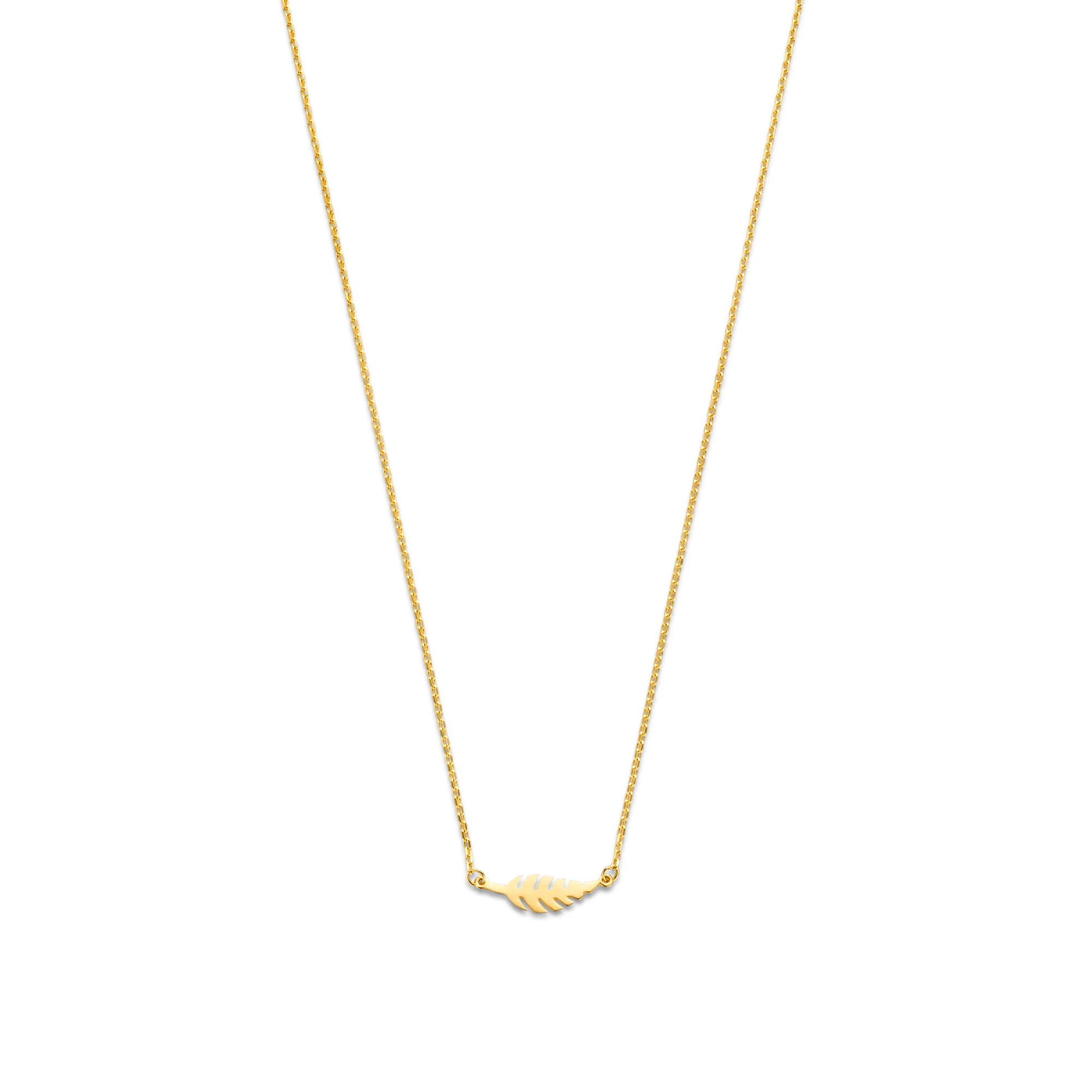 Monceau Giselle 14 karat gold necklace with feather