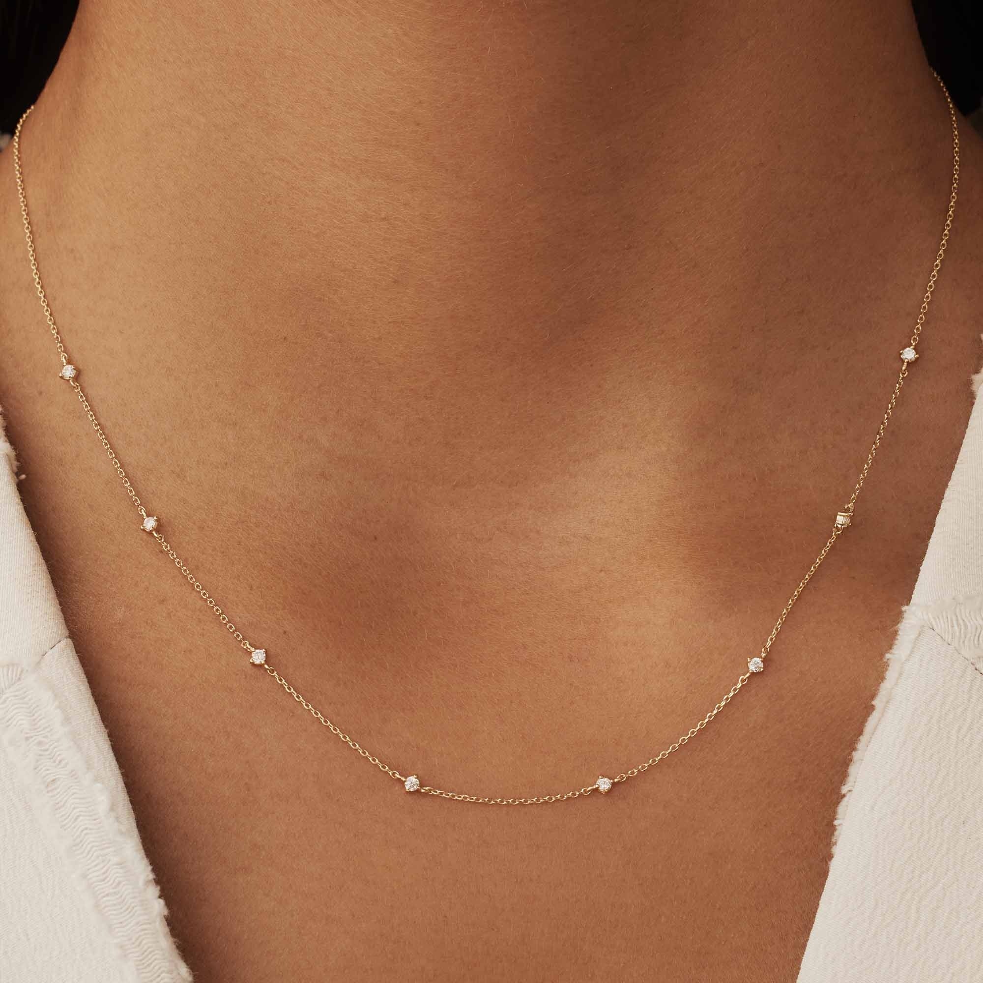 Rivoli Esmée 14 karat gold necklace with zirconia stones - Image 2