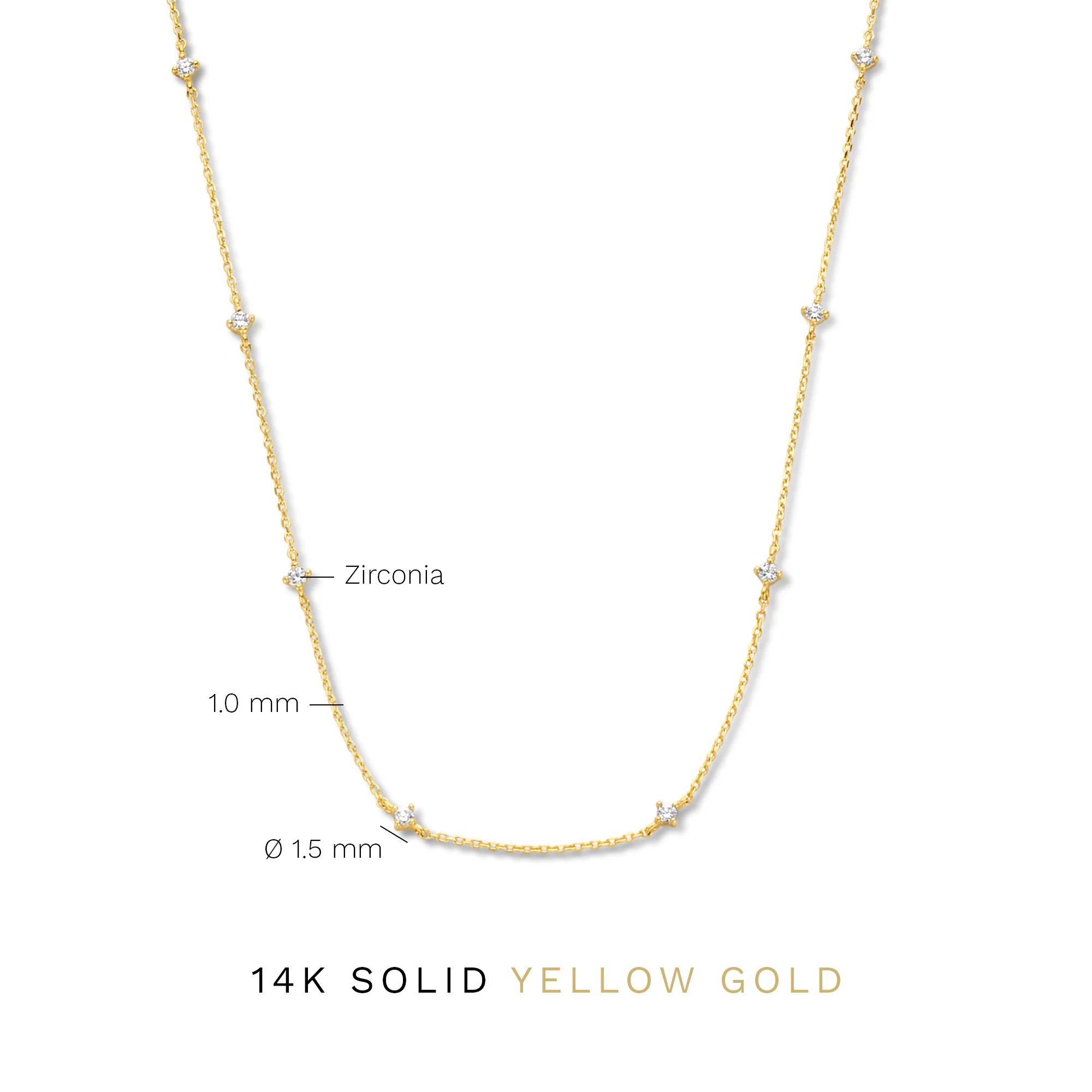 Rivoli Esmée 14 karat gold necklace with zirconia stones - Image 8