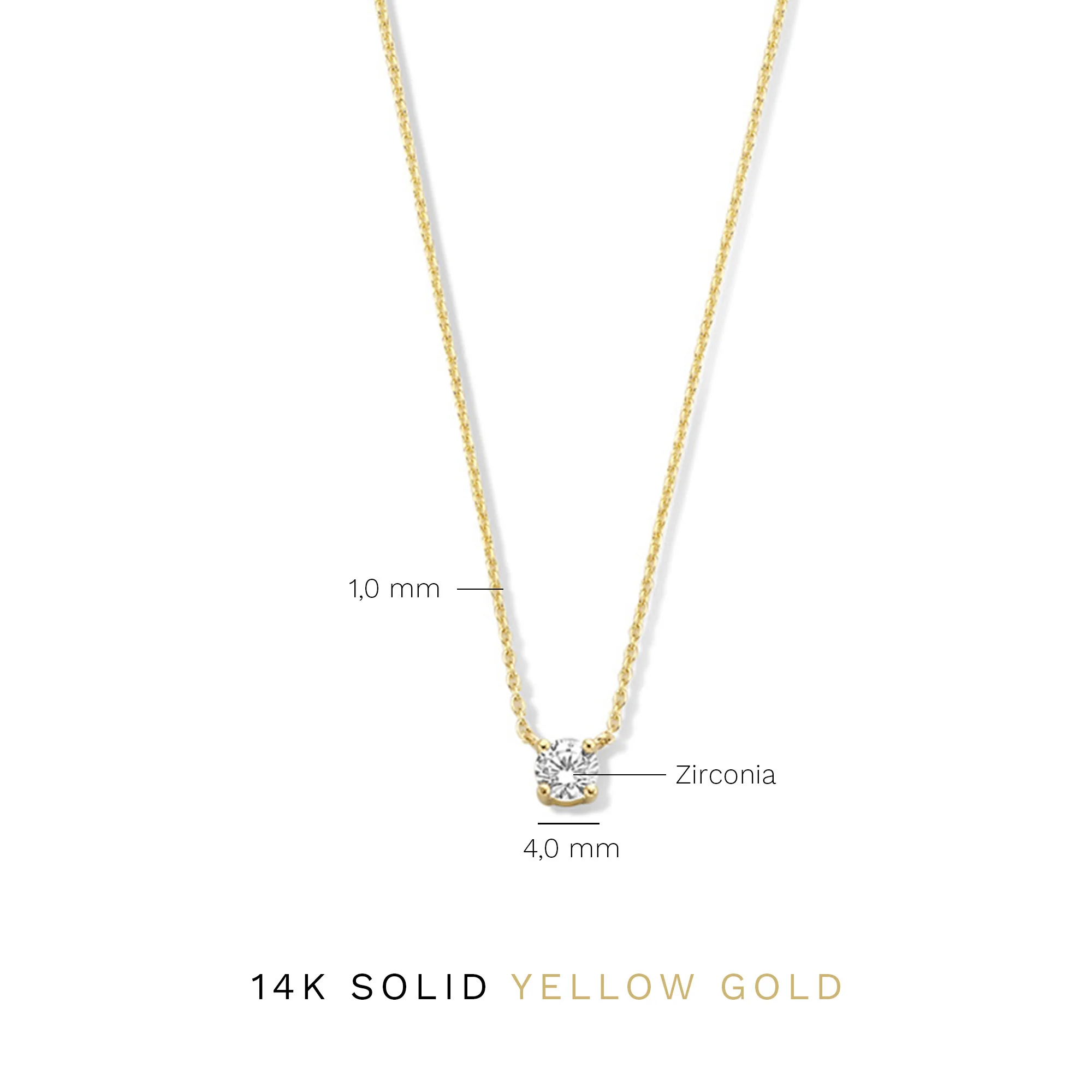 Le Marais Garance 14 karat gold necklace with zirconia stone - Image 7