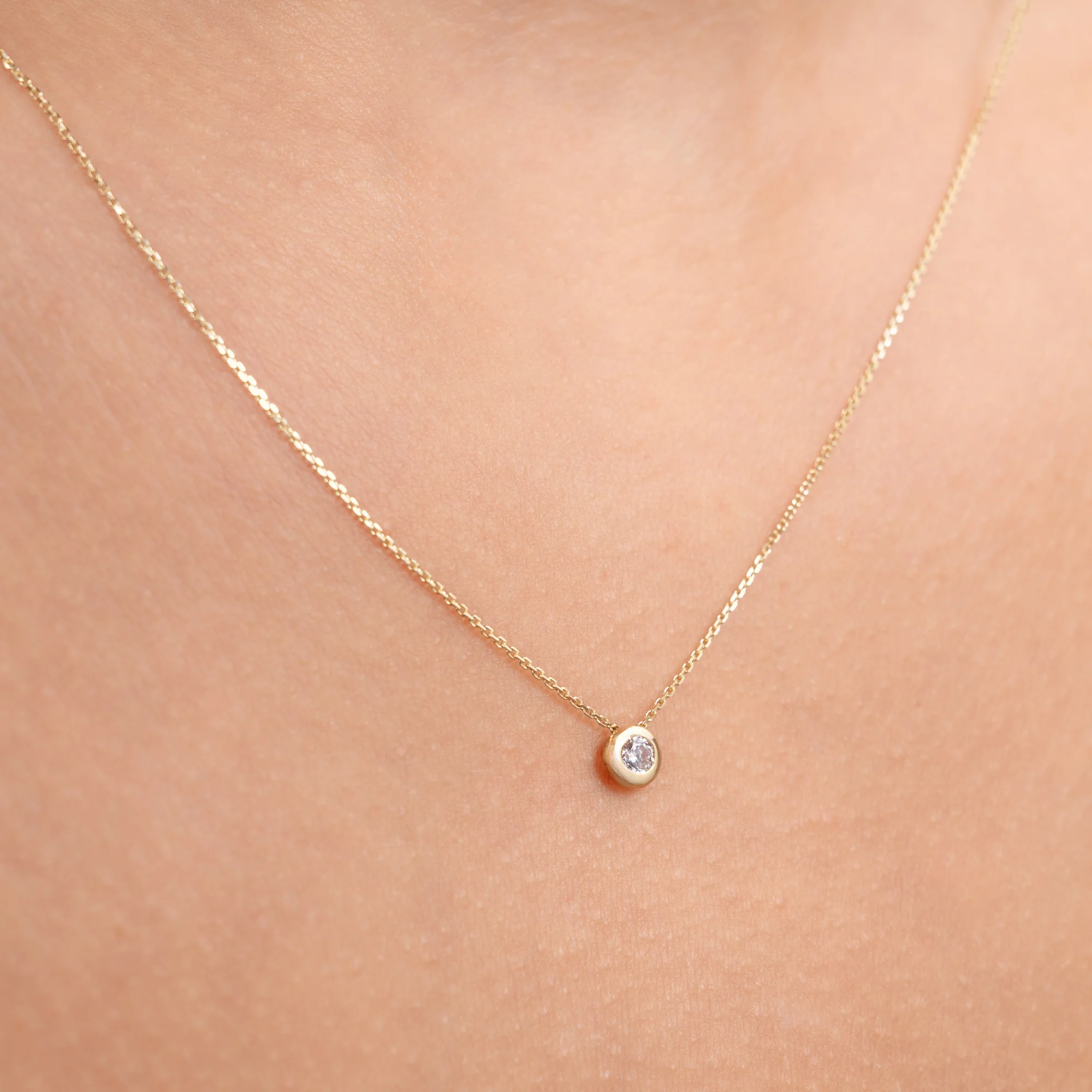 Rivoli Aélys 14 karat gold necklace with zirconia stone - Image 2
