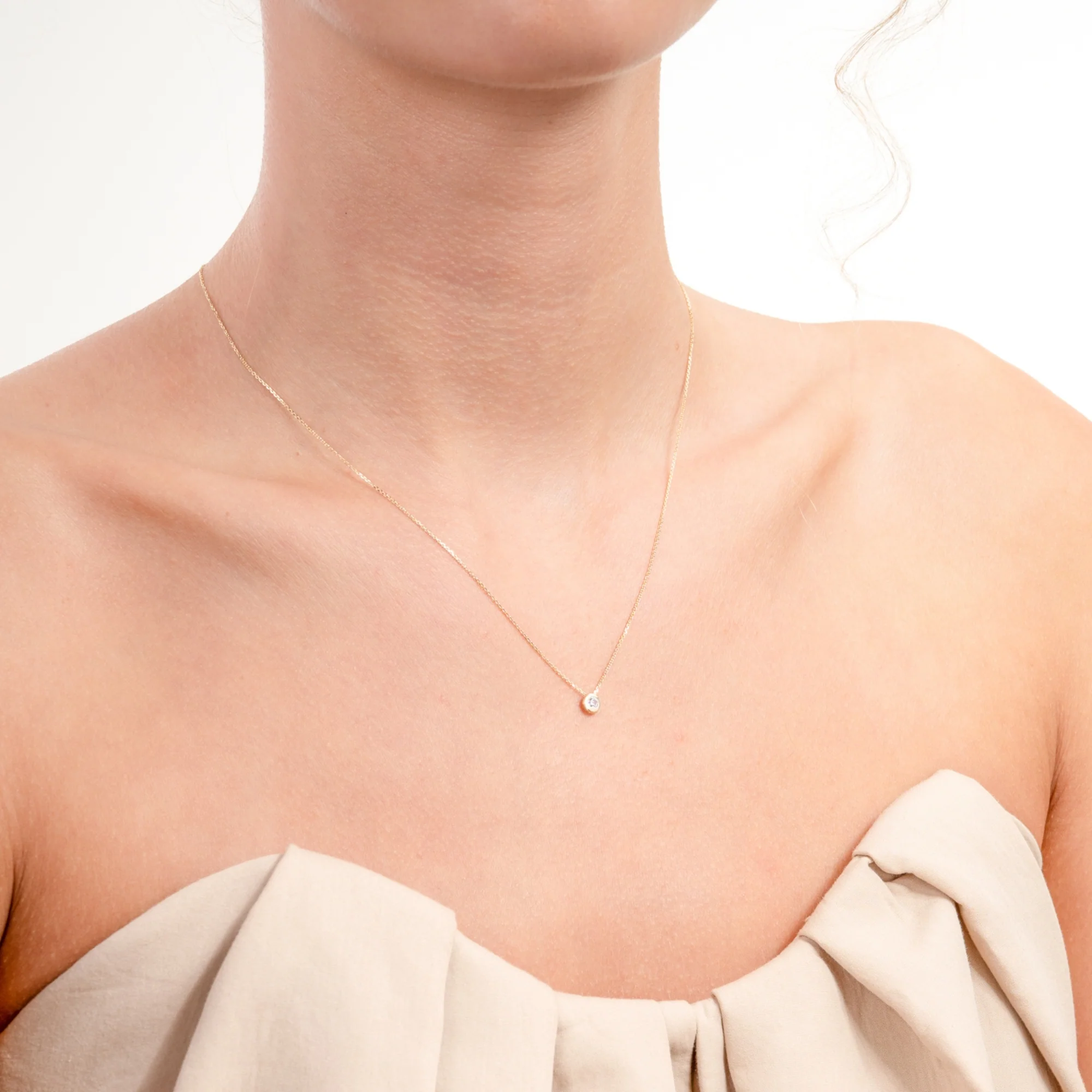 Rivoli Aélys 14 karat gold necklace with zirconia stone - Image 3
