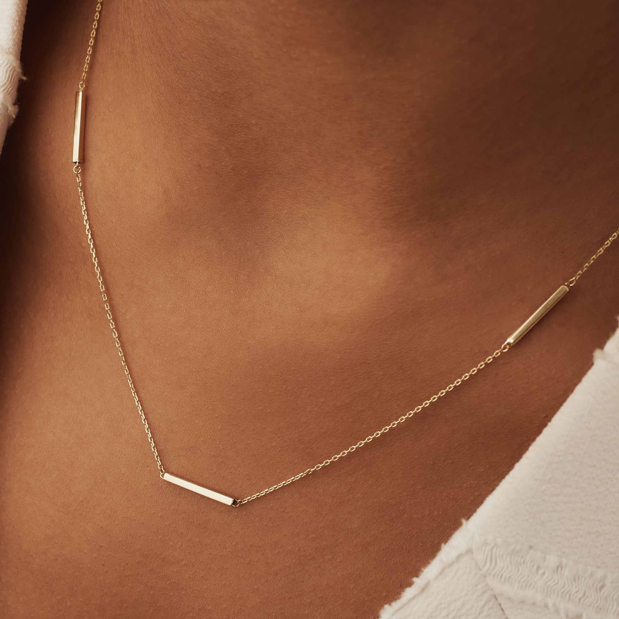 Le Marais Jolie 14 karat gold necklace with 3 rods - Image 3