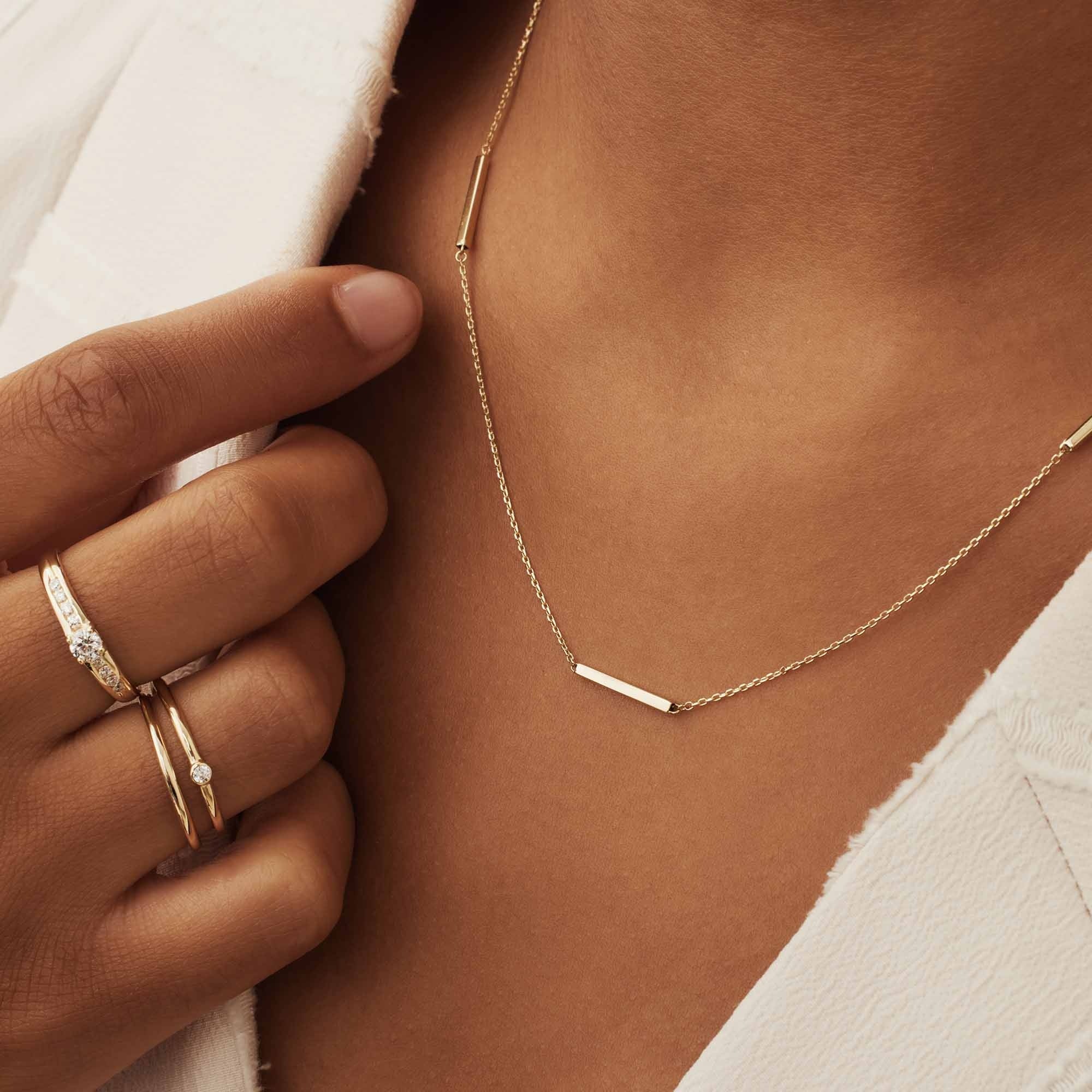 Le Marais Jolie 14 karat gold necklace with 3 rods - Image 4