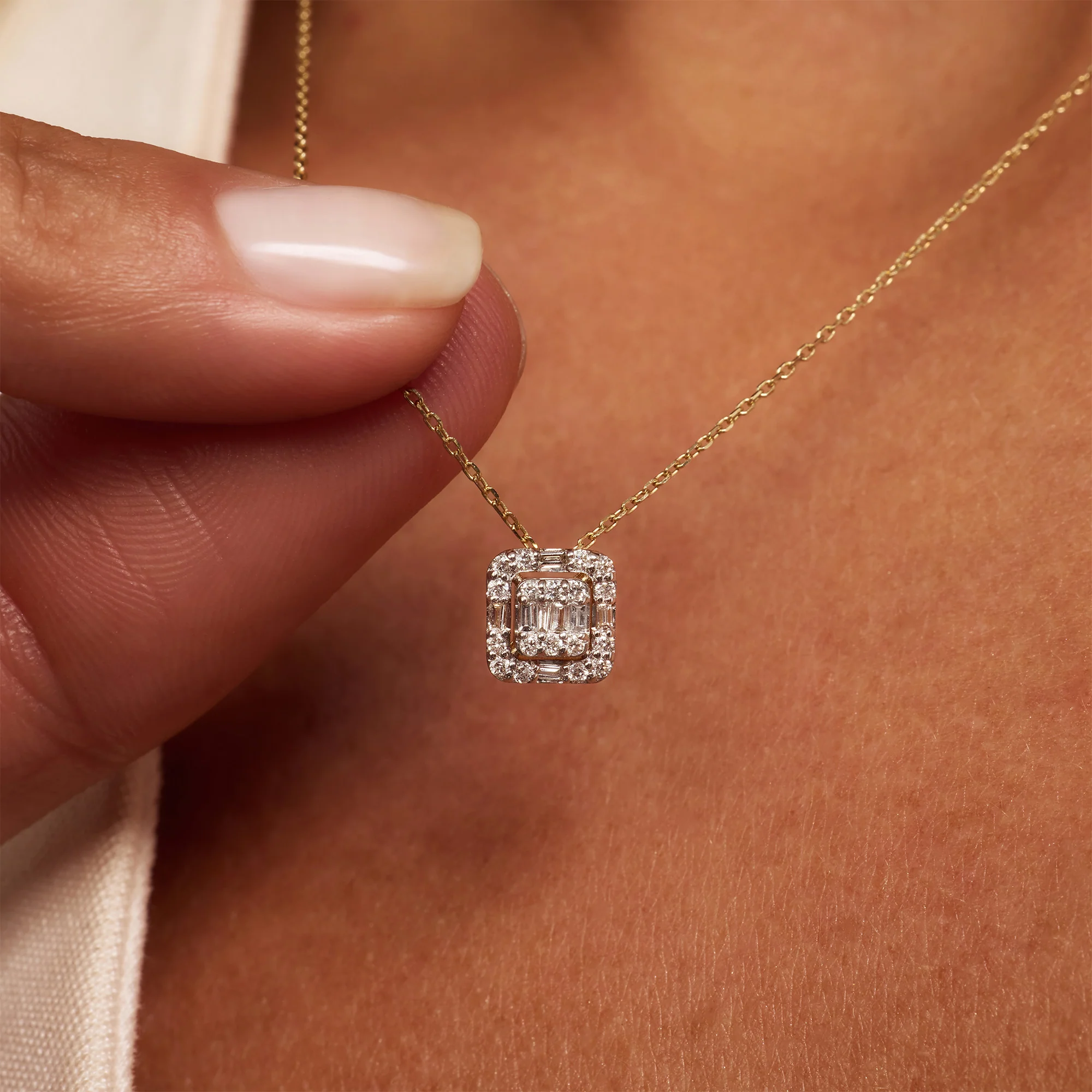 De la Paix Elena 14 karat gold necklace with diamond 0.18 carat - Image 2