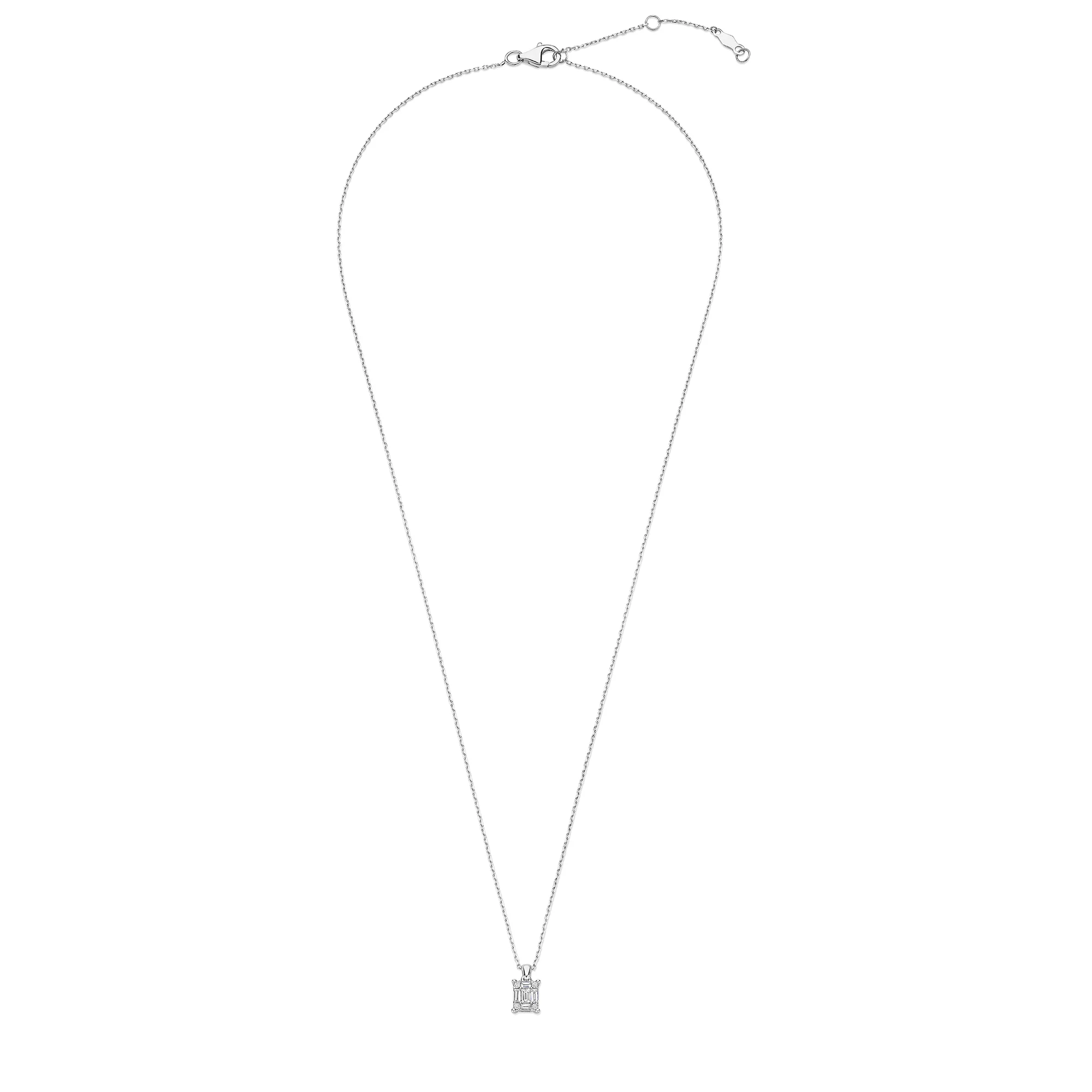 De la Paix Maxime 14 karat whitegold necklace with diamond 0.13 carat - Image 6