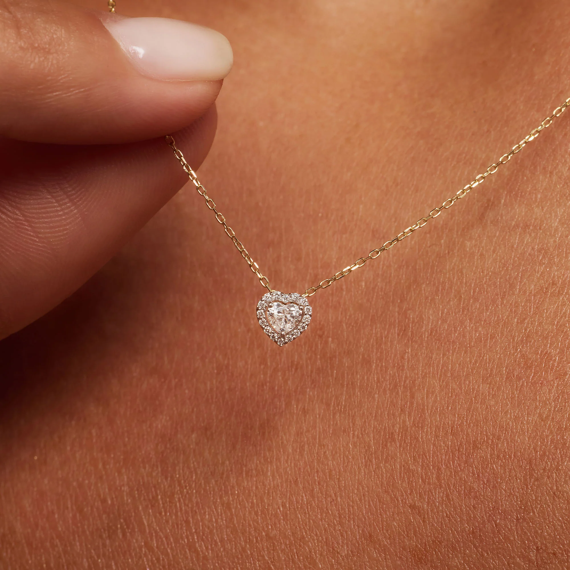 De la Paix Amore 14 karat gold necklace with diamond 0.14 carat - Image 2
