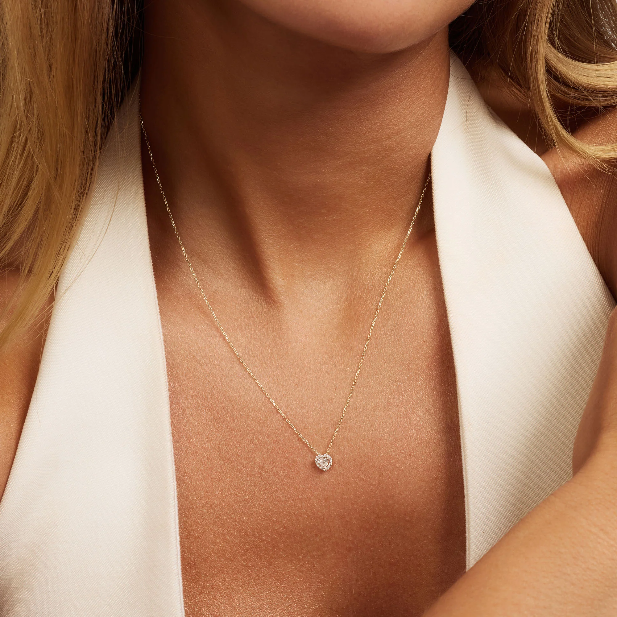 De la Paix Amore 14 karat gold necklace with diamond 0.14 carat - Image 3