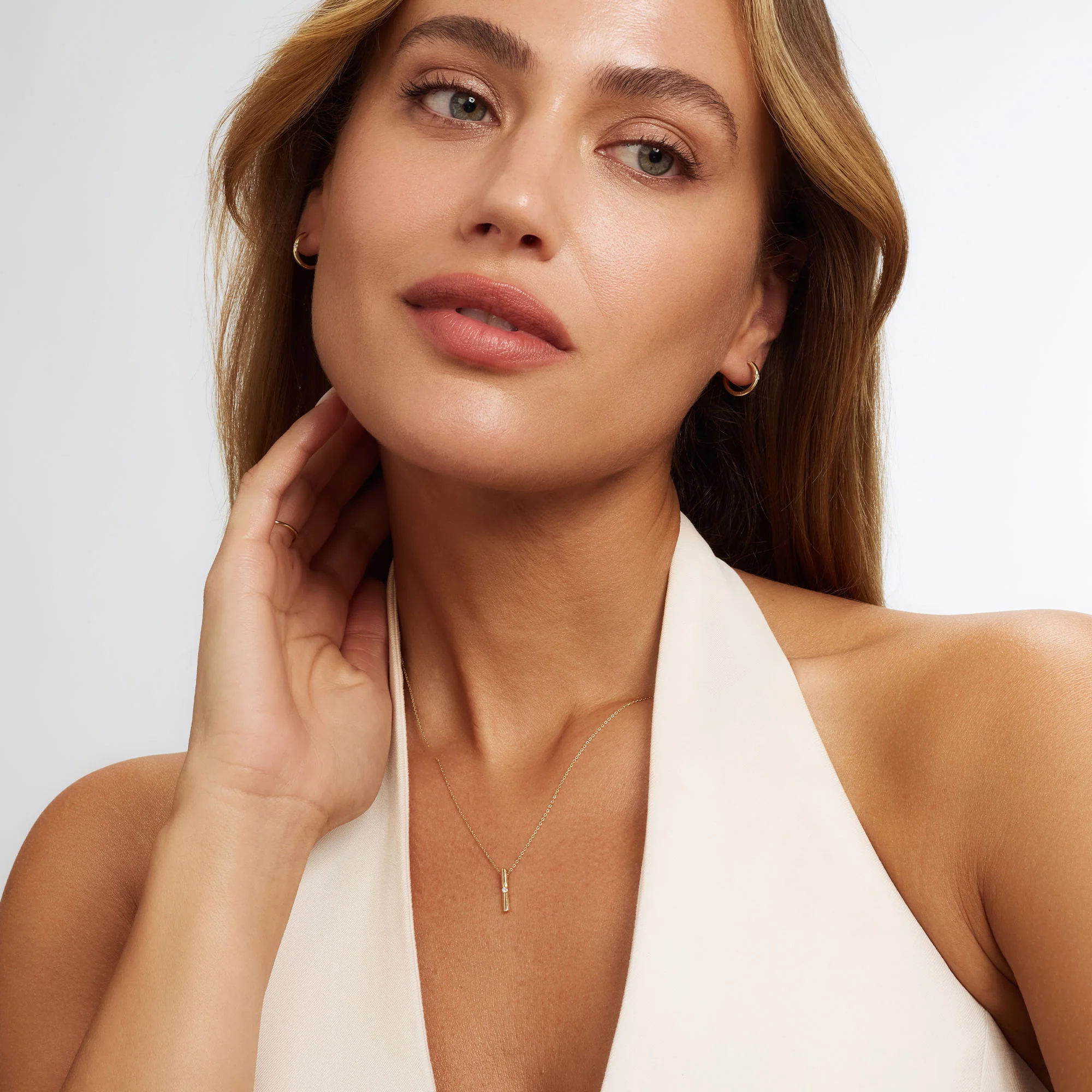 De la Paix Flavie 14 karat gold necklace with diamond 0.03 carat - Image 3