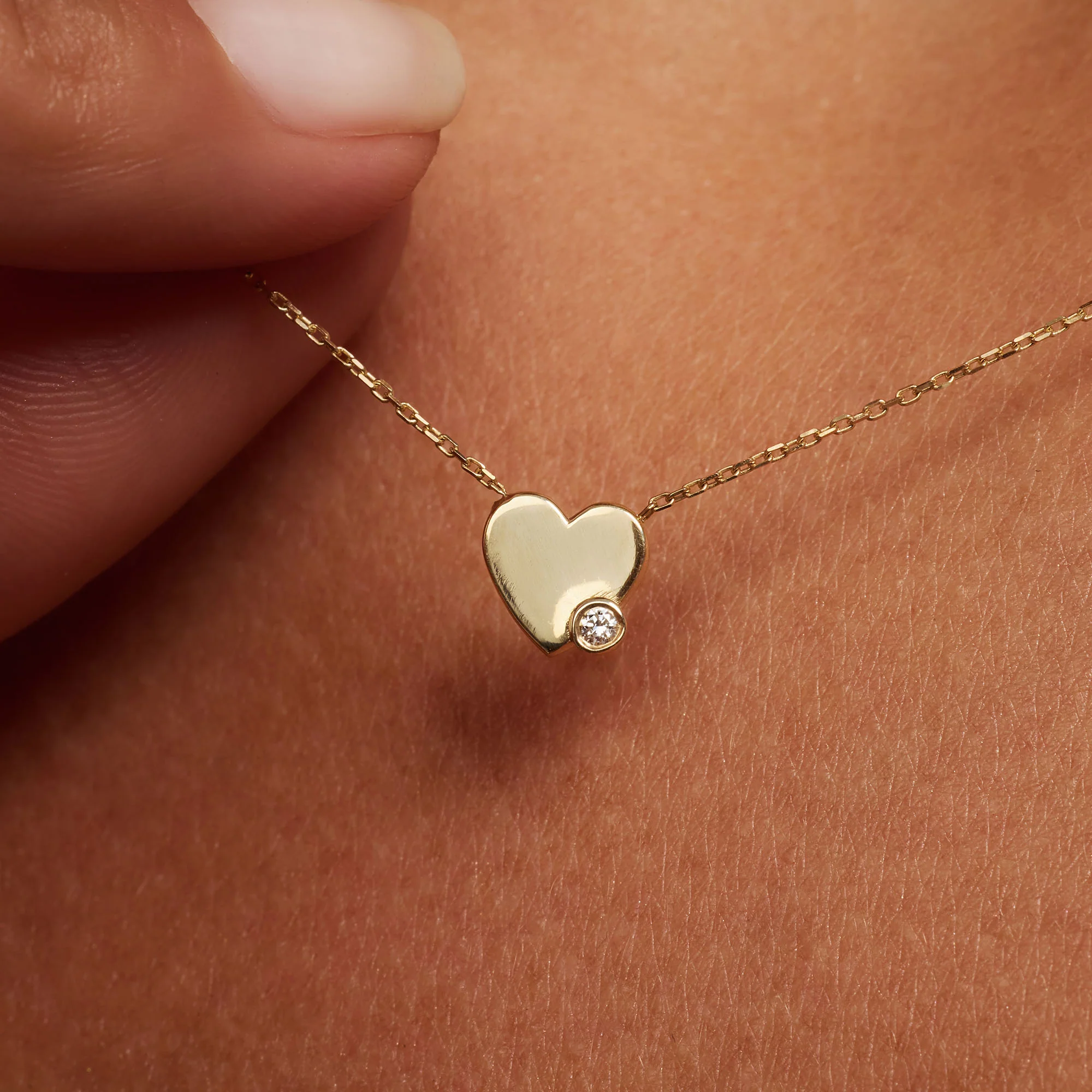De la Paix Léna  14 karat gold necklace with diamond 0.02 carat - Image 3