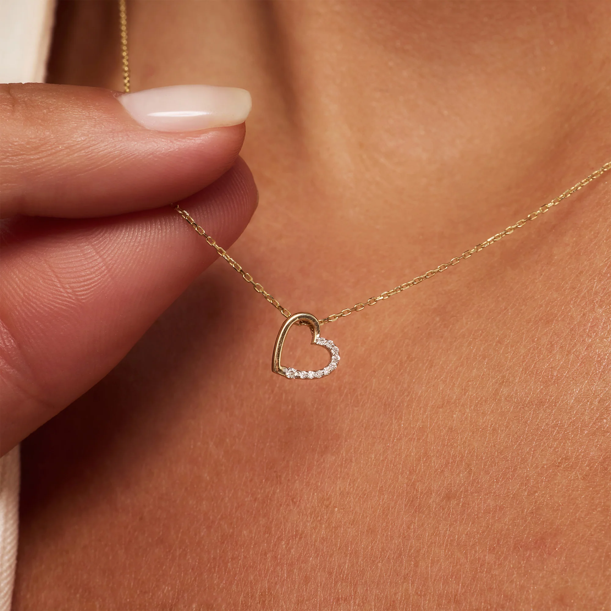 De la Paix Léna 14 karat gold necklace with diamond 0.03 carat - Image 2
