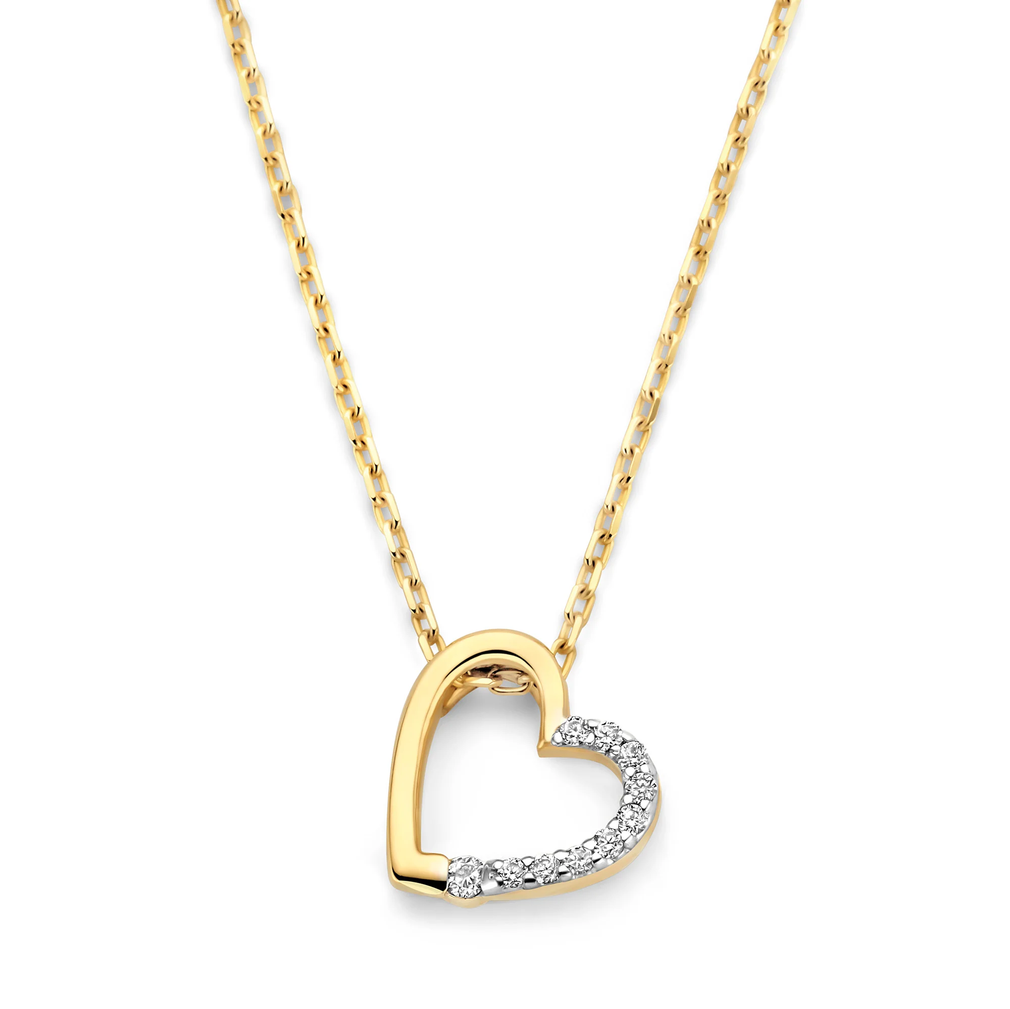 De la Paix Léna 14 karat gold necklace with diamond 0.03 carat - Image 5