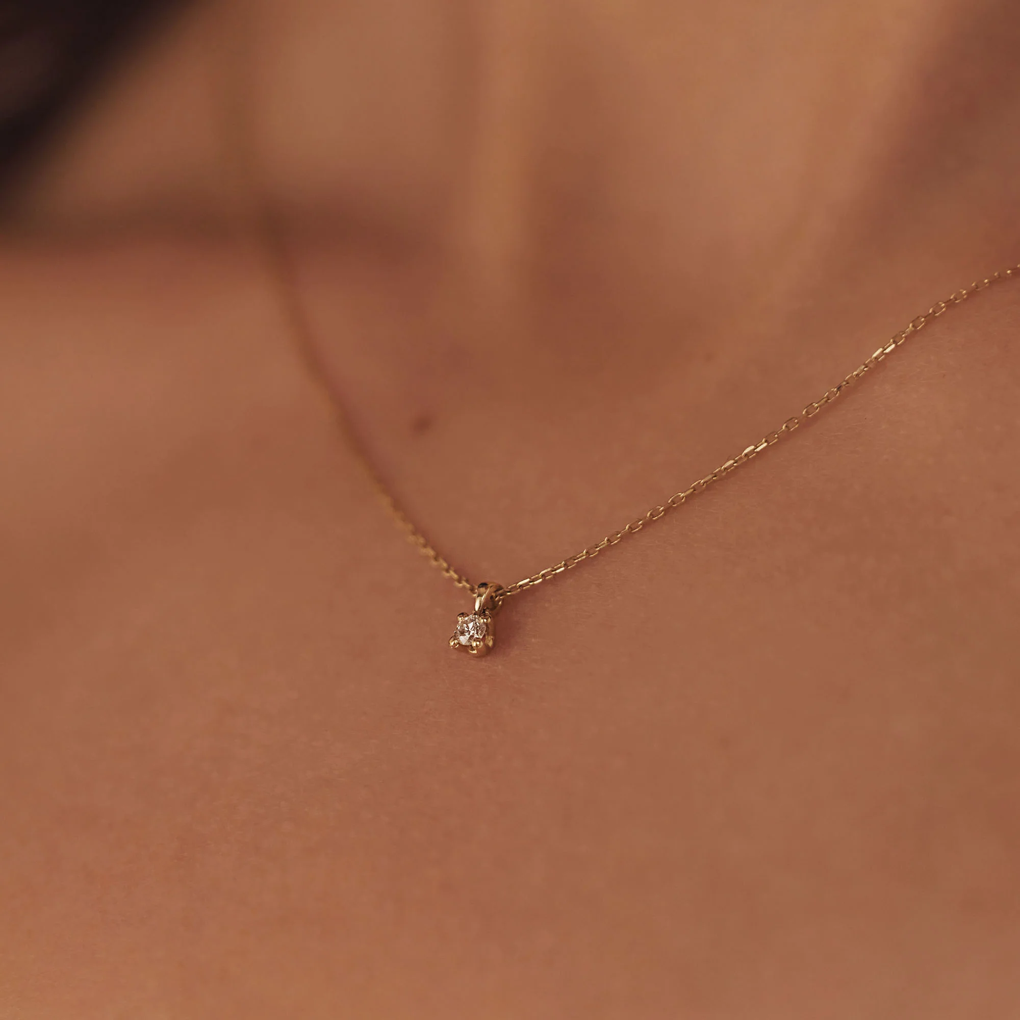 De la Paix Céline 14 karat gold necklace with diamond 0.05 carat - Image 3