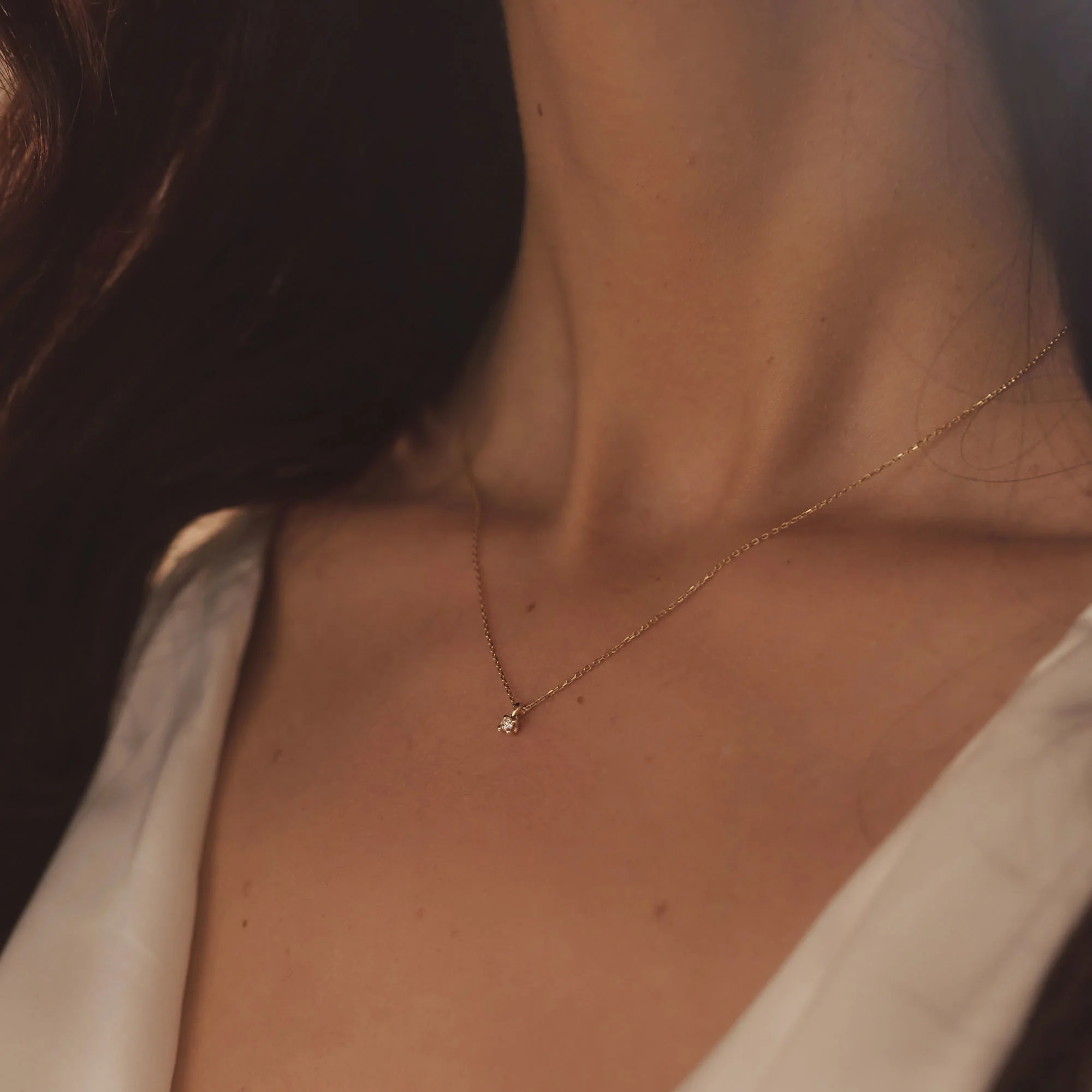 De la Paix Céline 14 karat gold necklace with diamond 0.05 carat - Image 4
