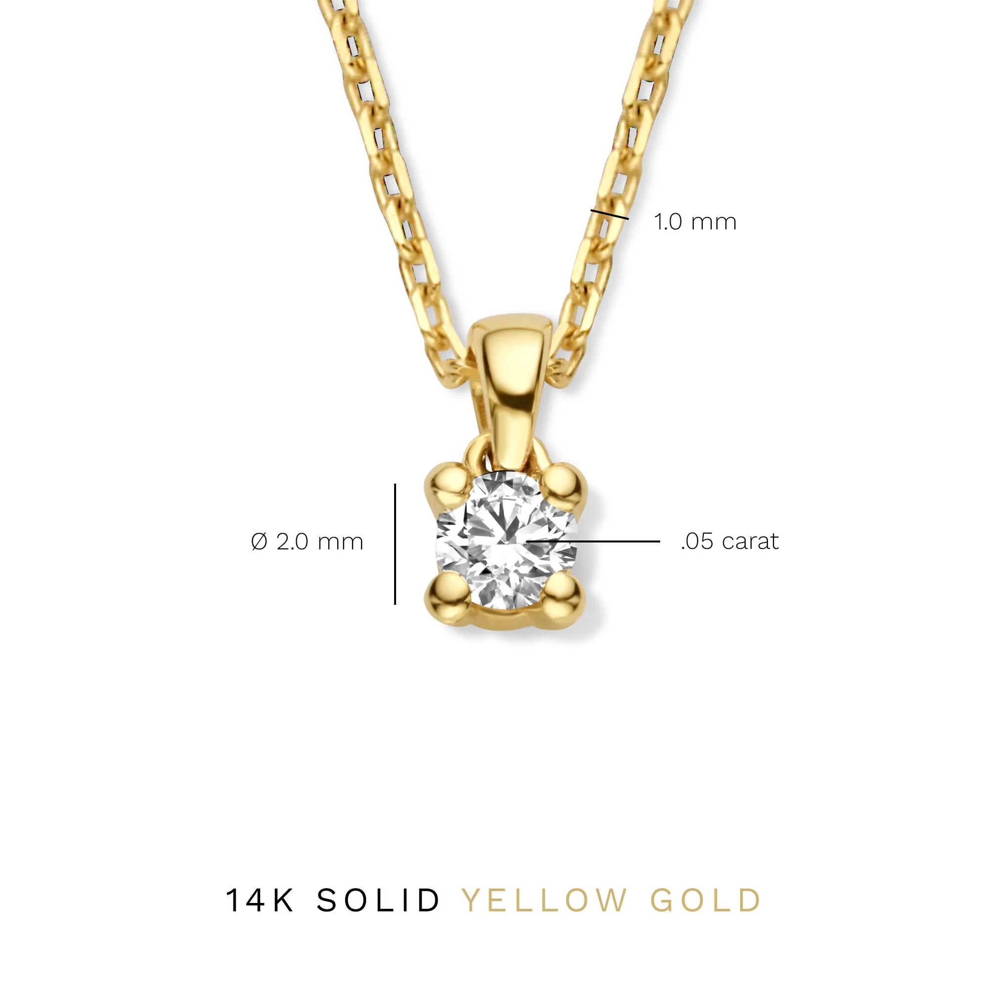 De la Paix Céline 14 karat gold necklace with diamond 0.05 carat - Image 9