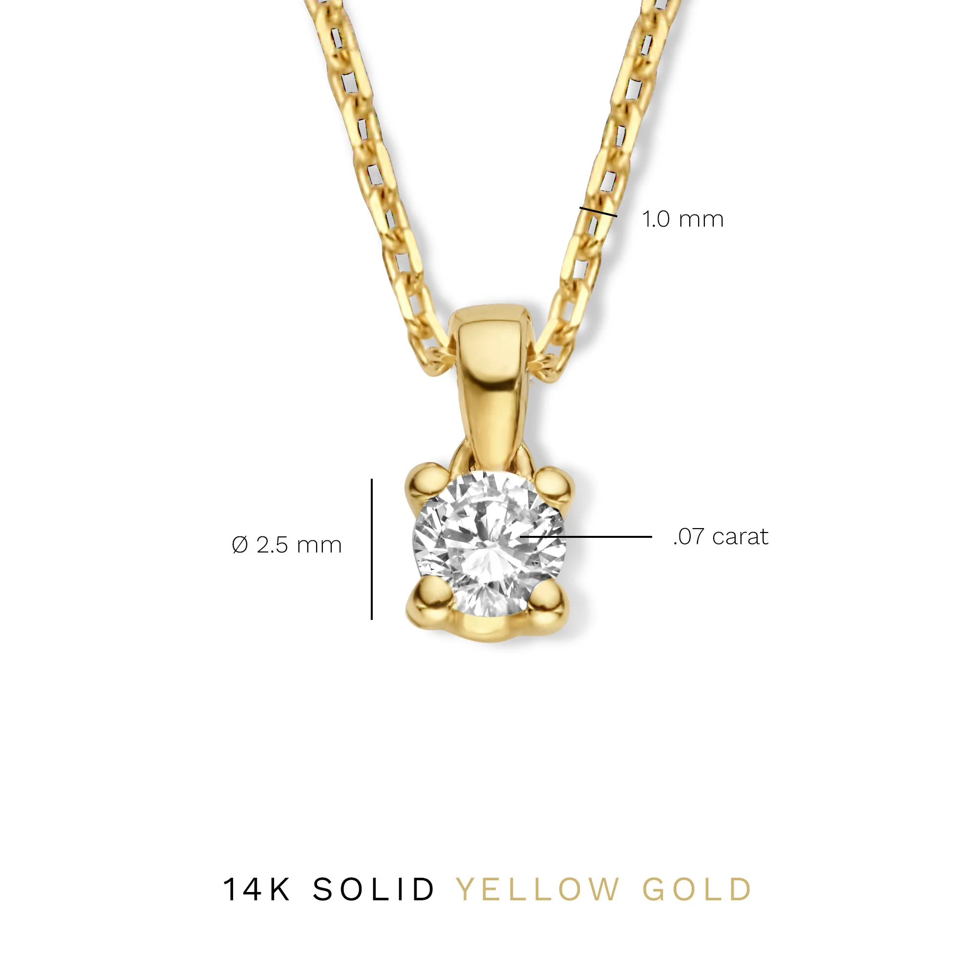 De la Paix Celesse 14 karat gold necklace with diamond 0.07 carat - Image 8